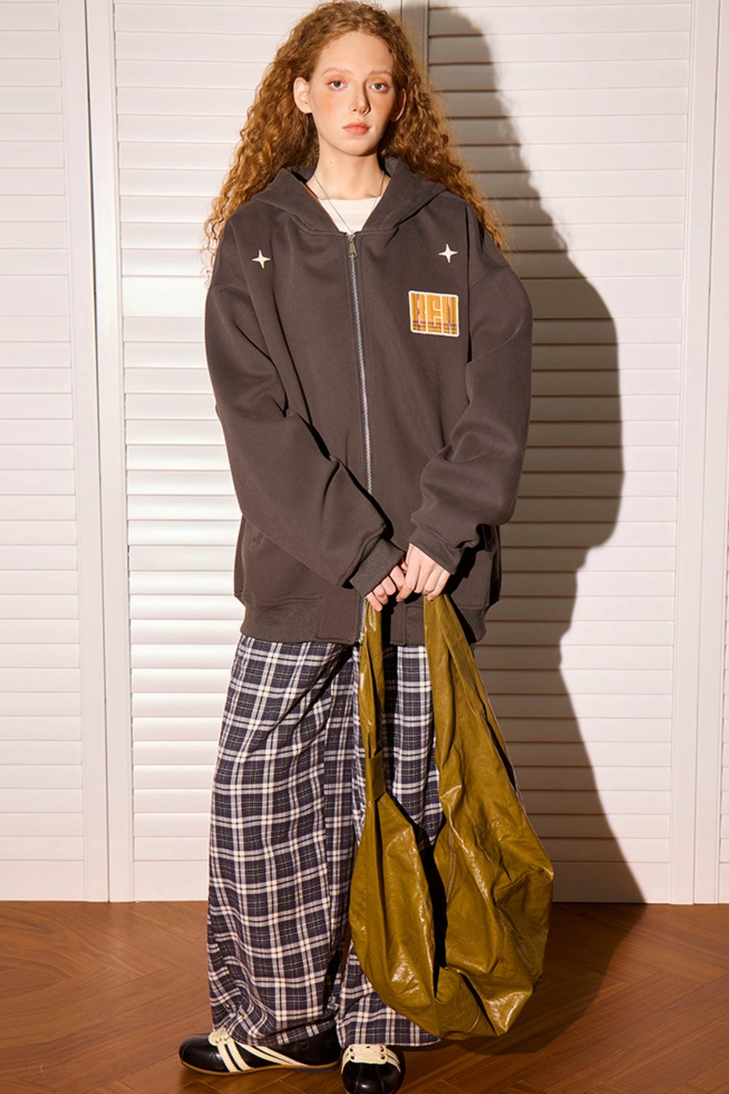 Vintage Peplum Zipper Hoodie Jacket