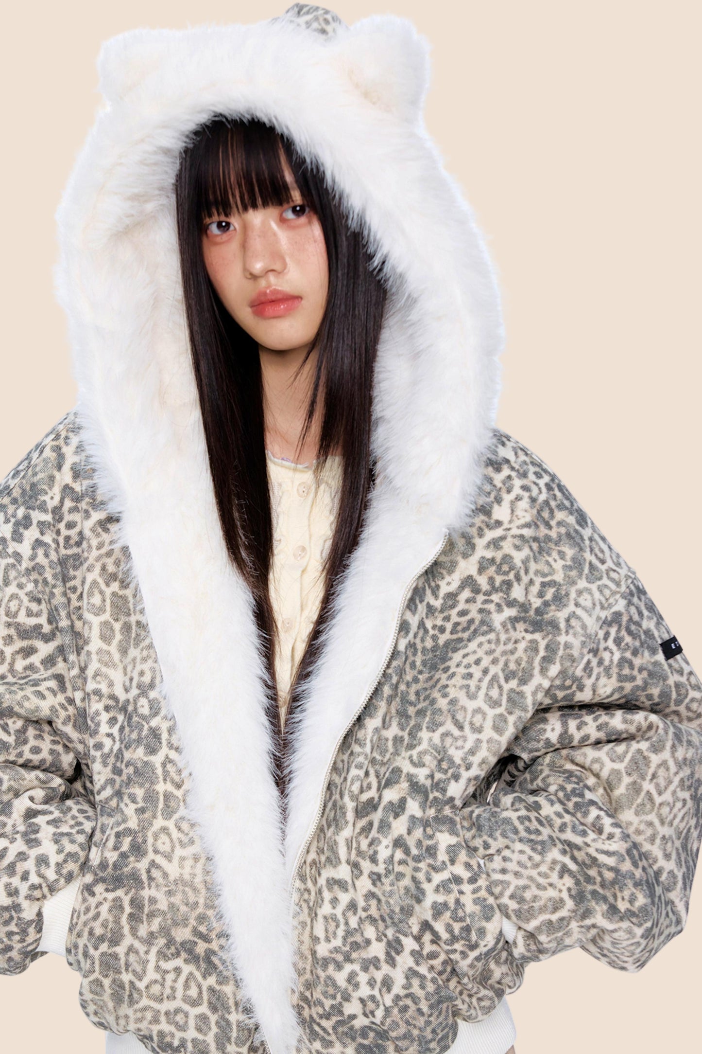 Reversible Leopard Hooded Jacket