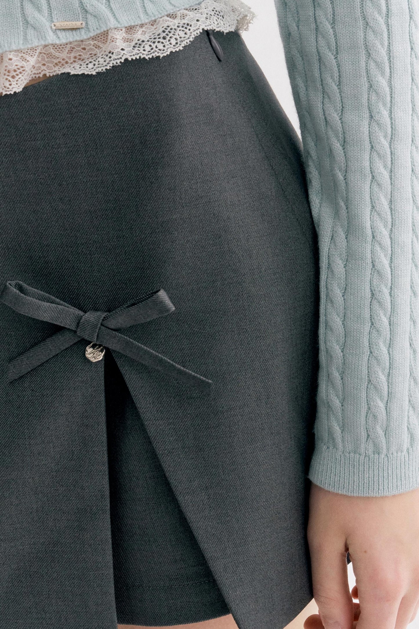 Bowknot Slit Culottes