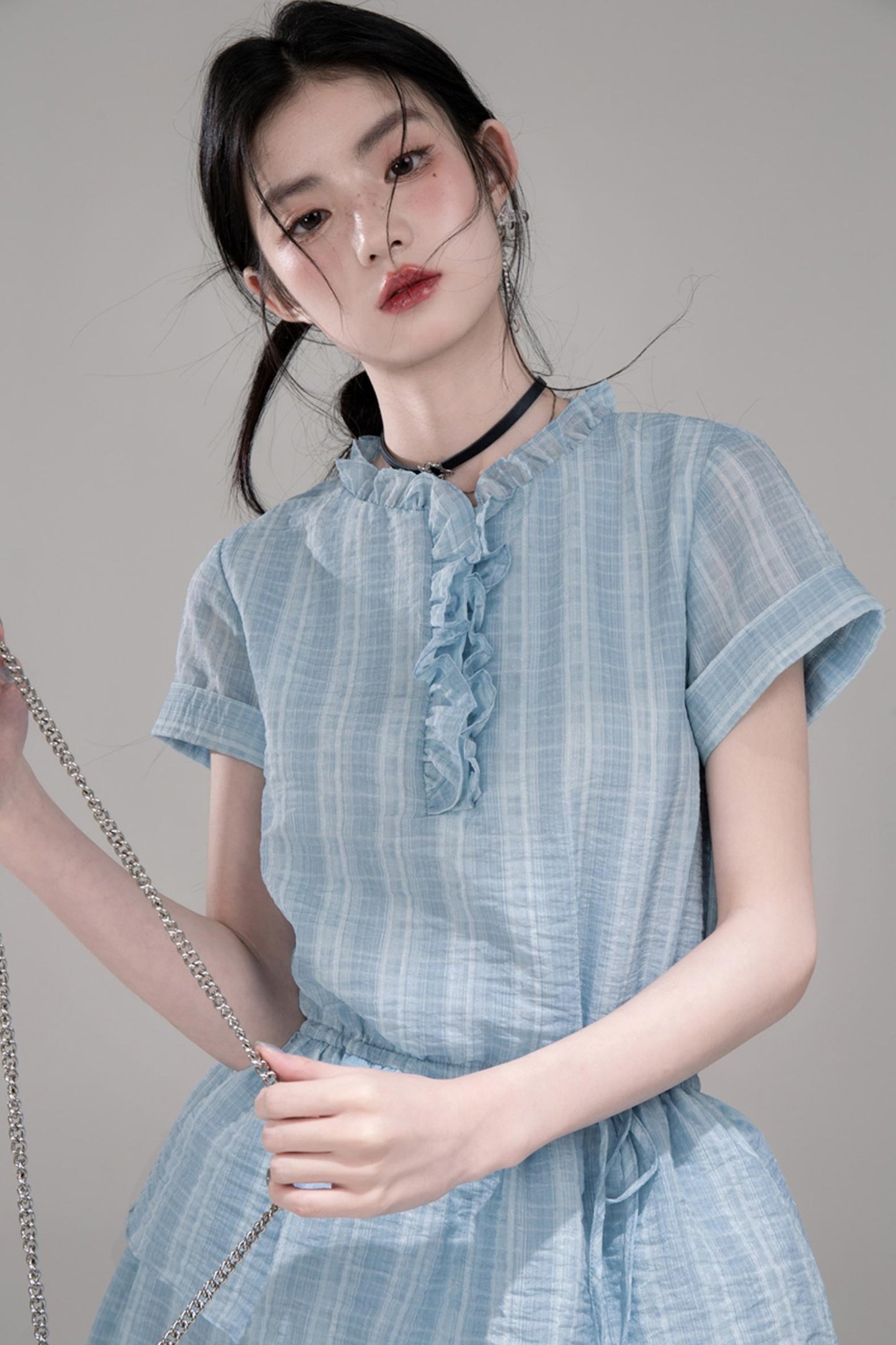 Asymmetric Ruffle A-Line Dress