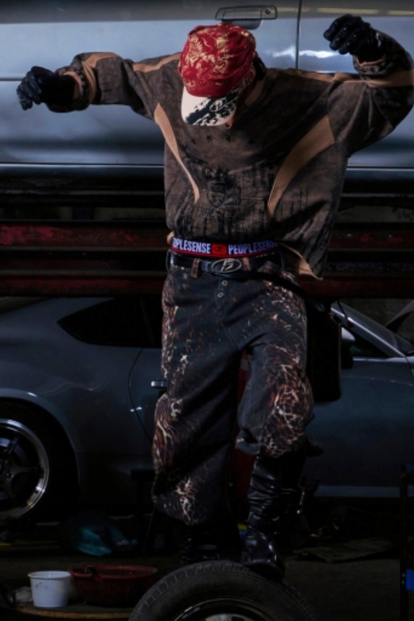 Camouflage Patchwork Half-Zip Top