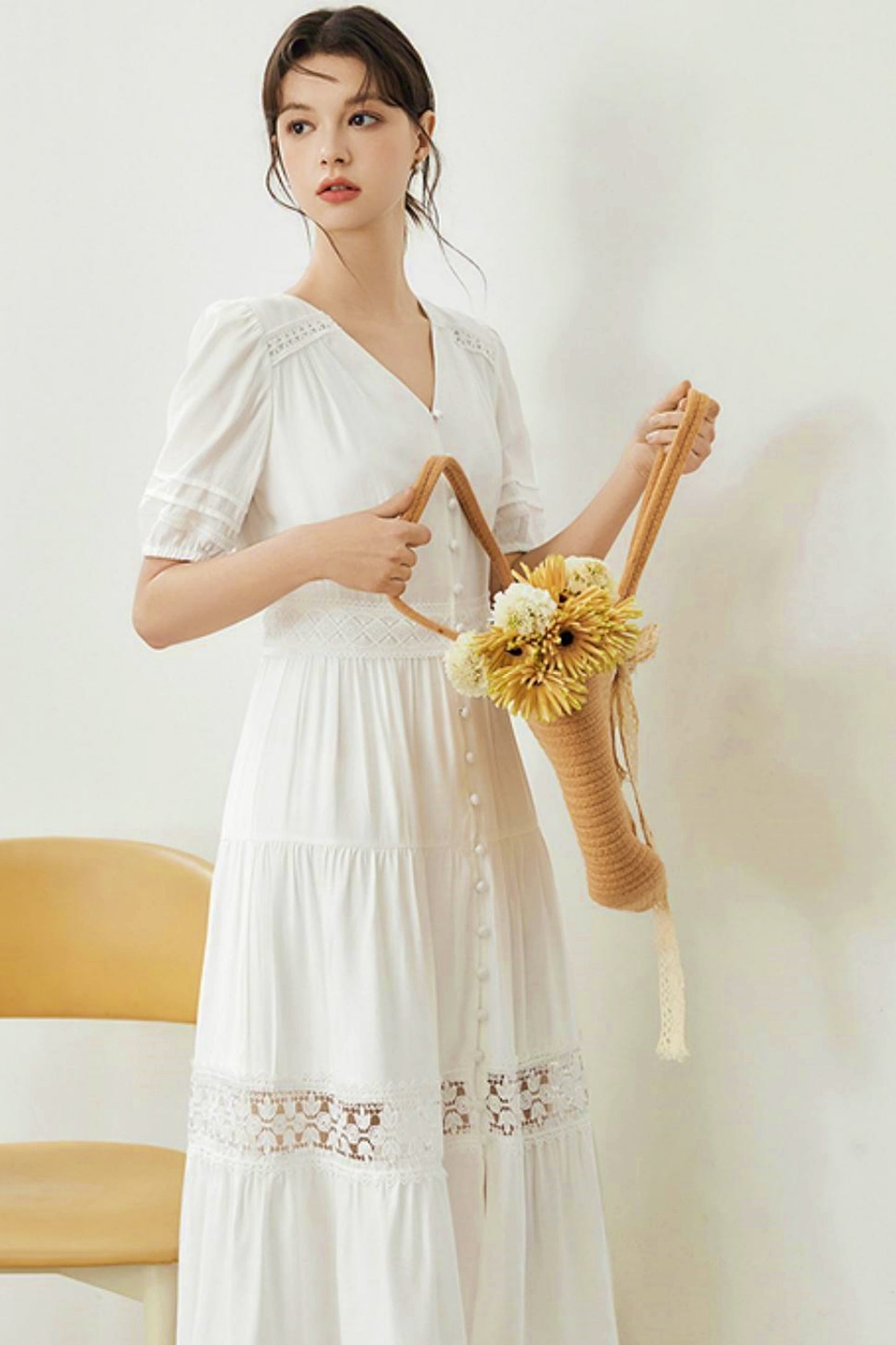 Summer Bubble Sleeve Dress