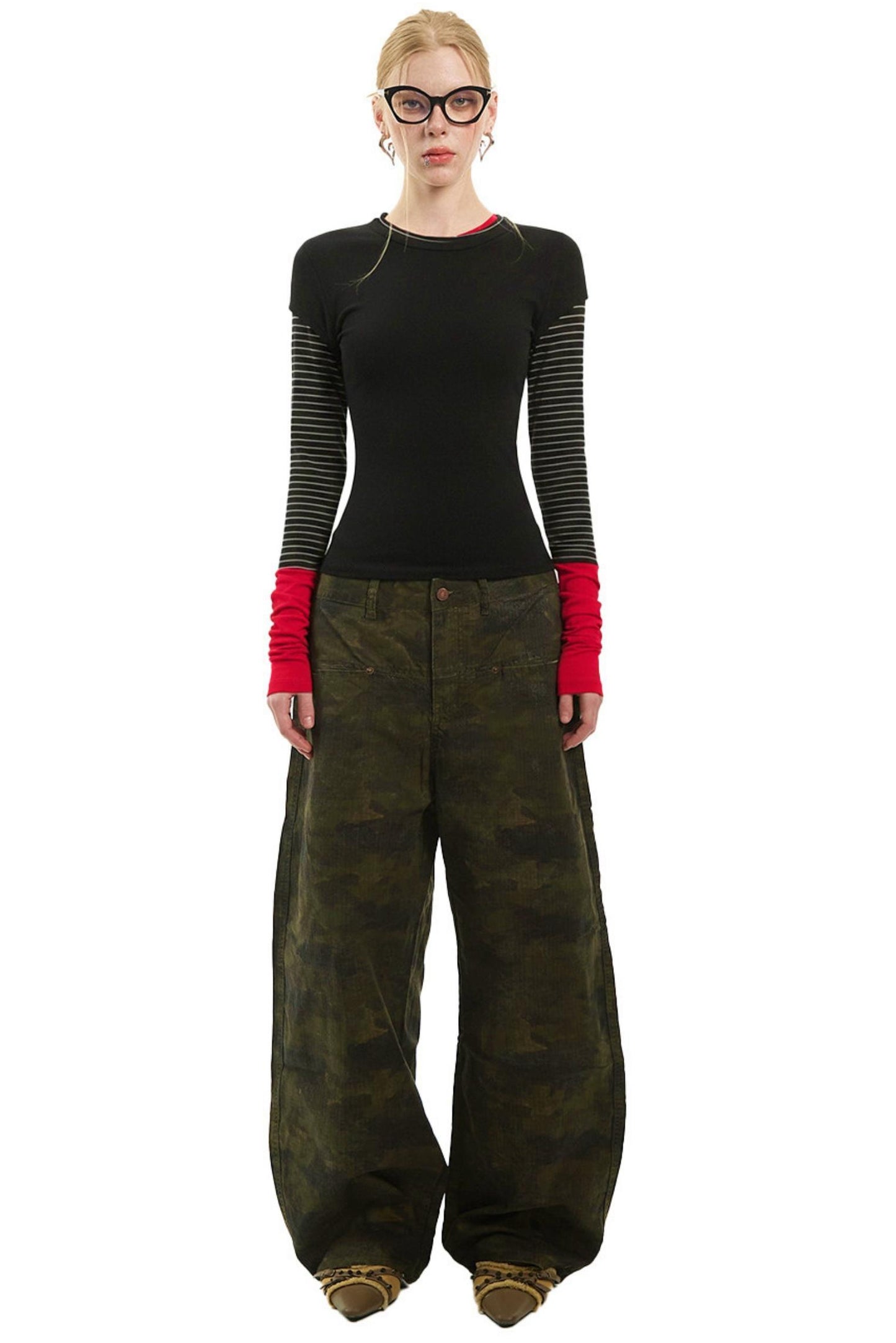 Contrast Patchwork Autumn Top