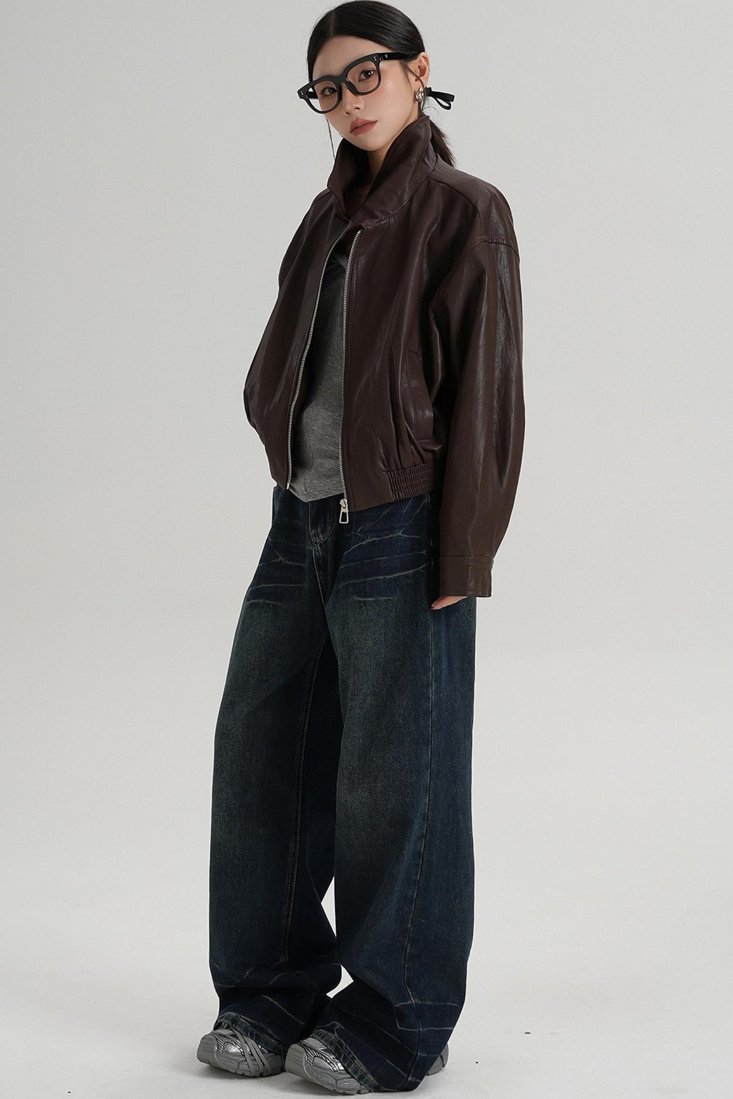 Cropped Leather Jacket