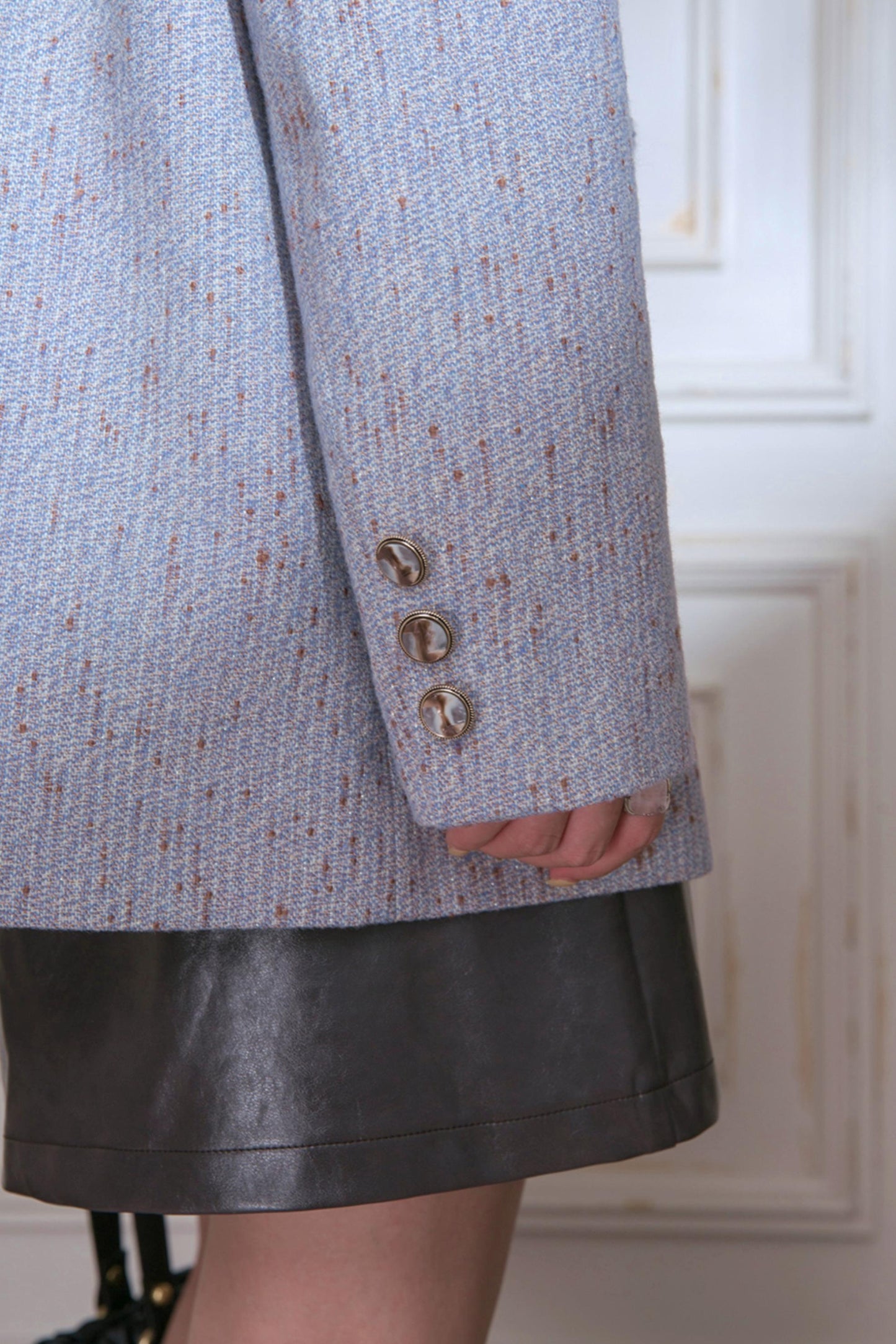 Mottled Wool Short Coat