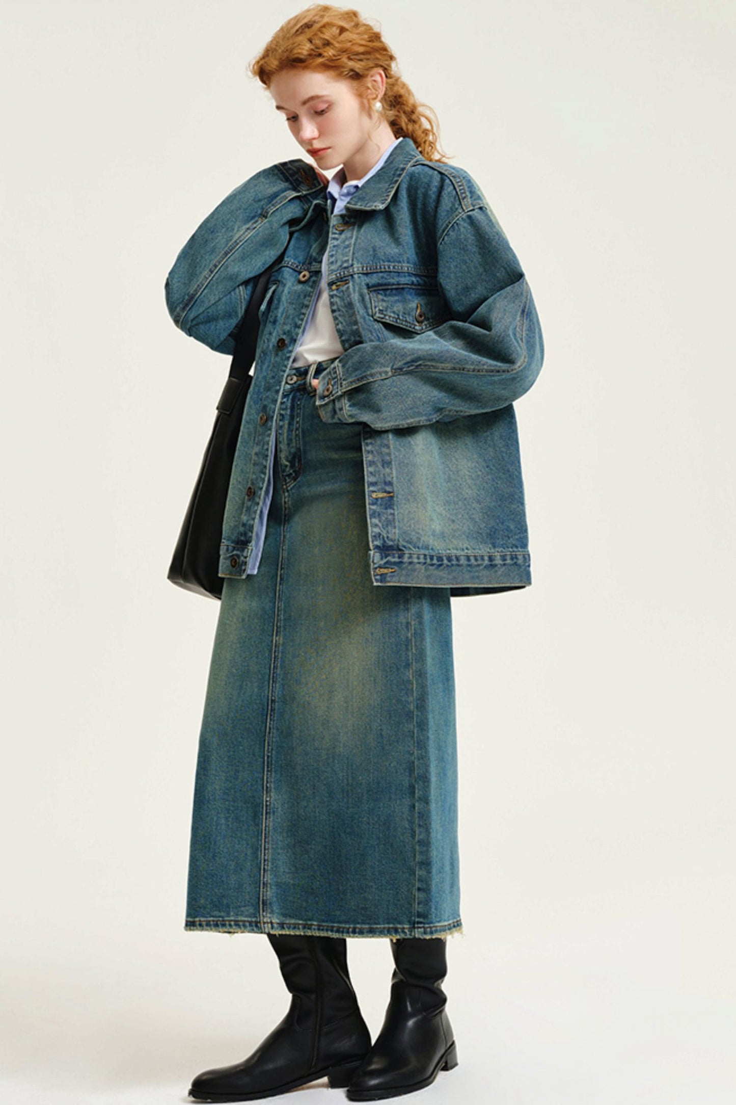 오버사이즈 블루 데님 재킷