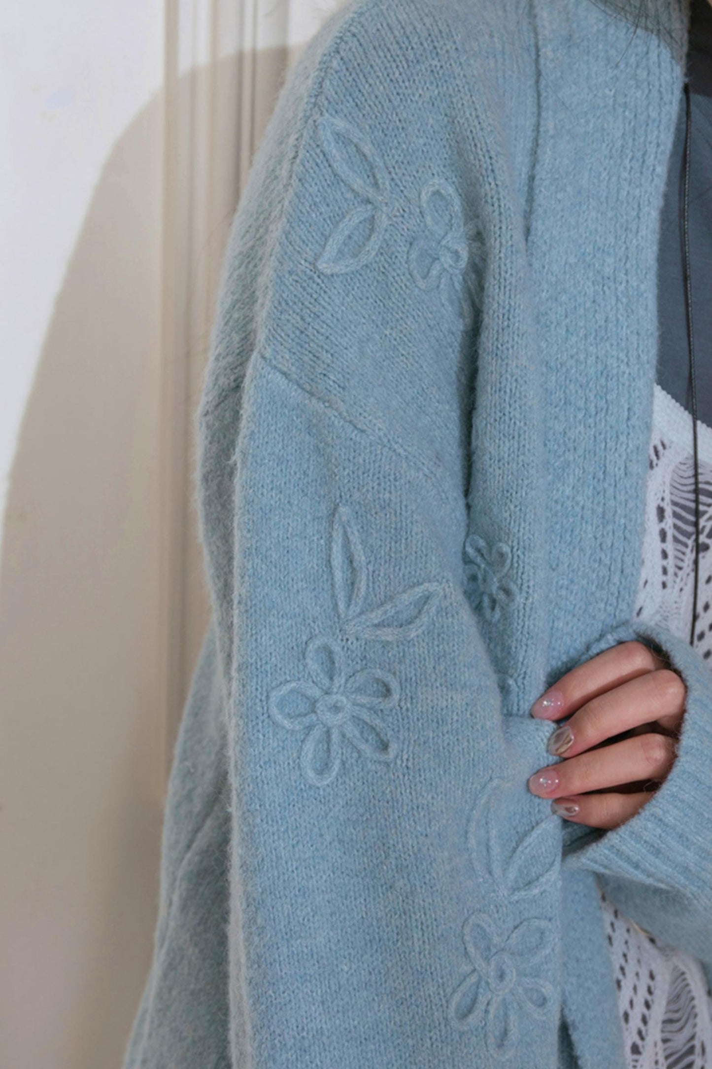 Misty Lake Blue Woolen Sweater Set