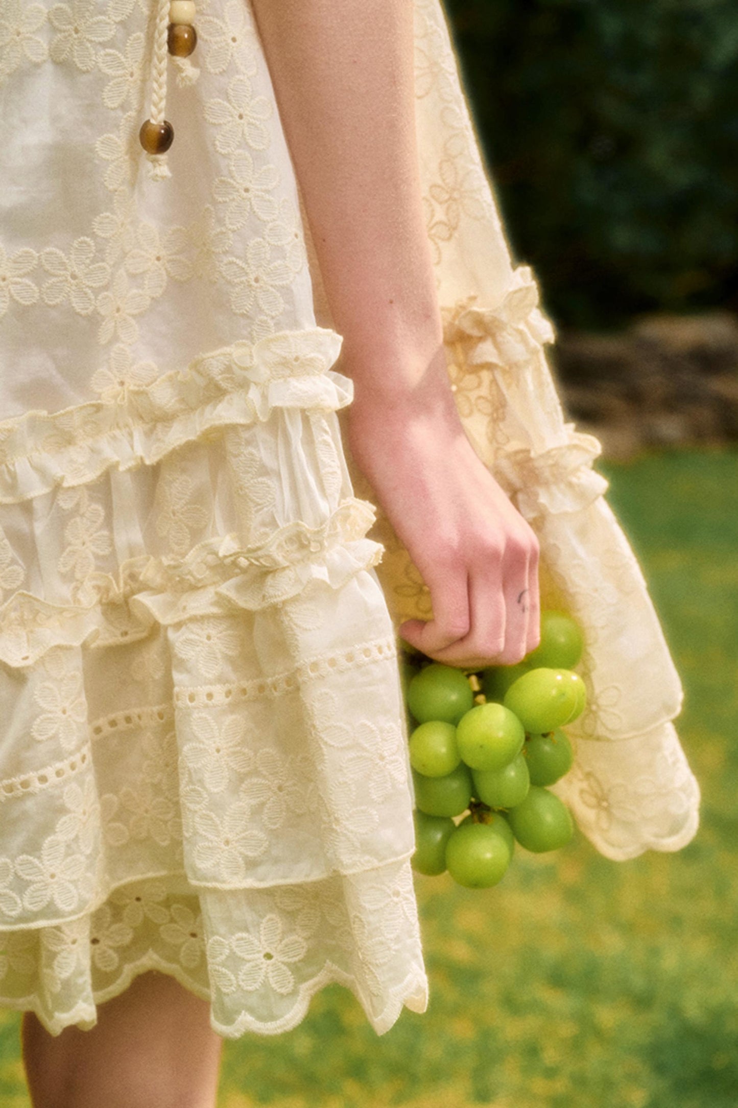 Citrus Pleated Lace Halter Dress