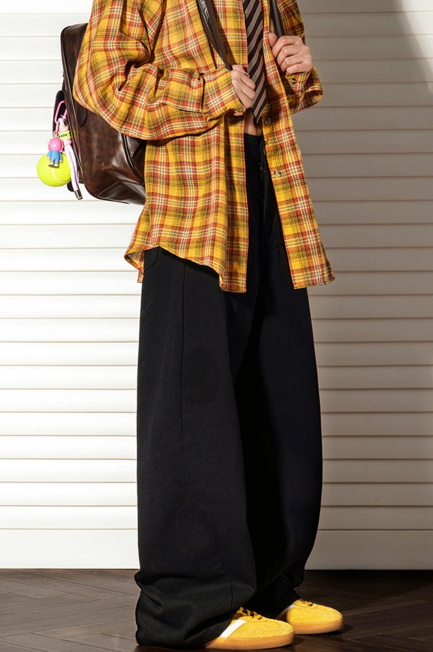 커피 색깔 스트레이트 슬랙스