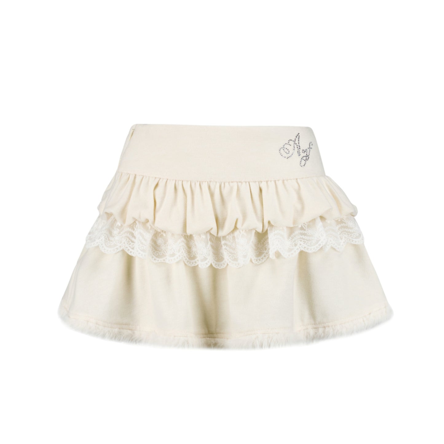 Plush Stitched Lace Skirt
