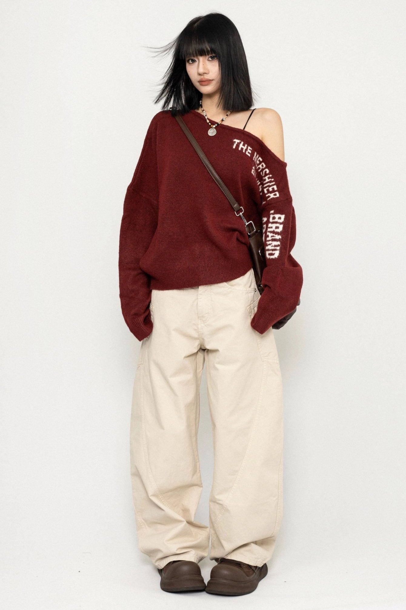 American Retro Lazy Off-Shoulder Top