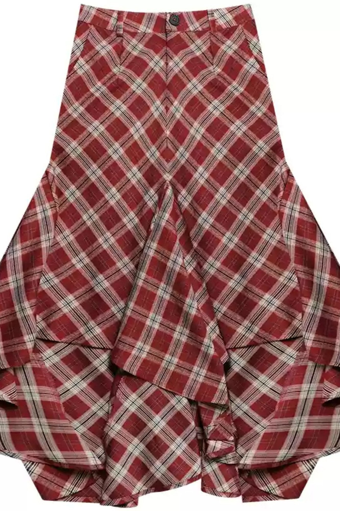 Jupe à carreaux irrégulière slim fit