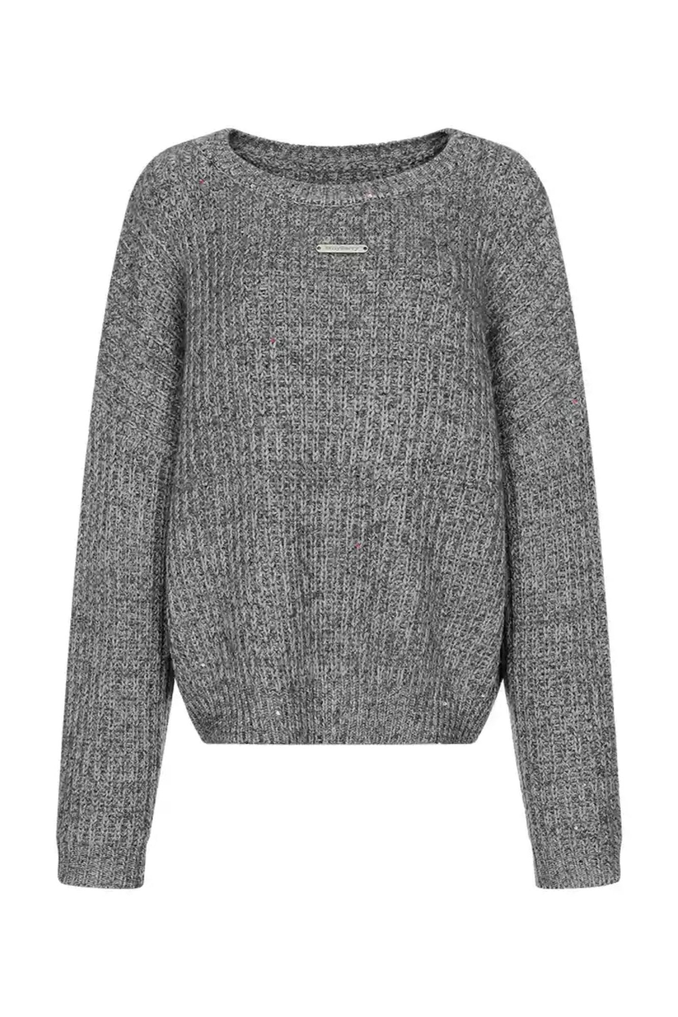 Pull rond à sequins lâche