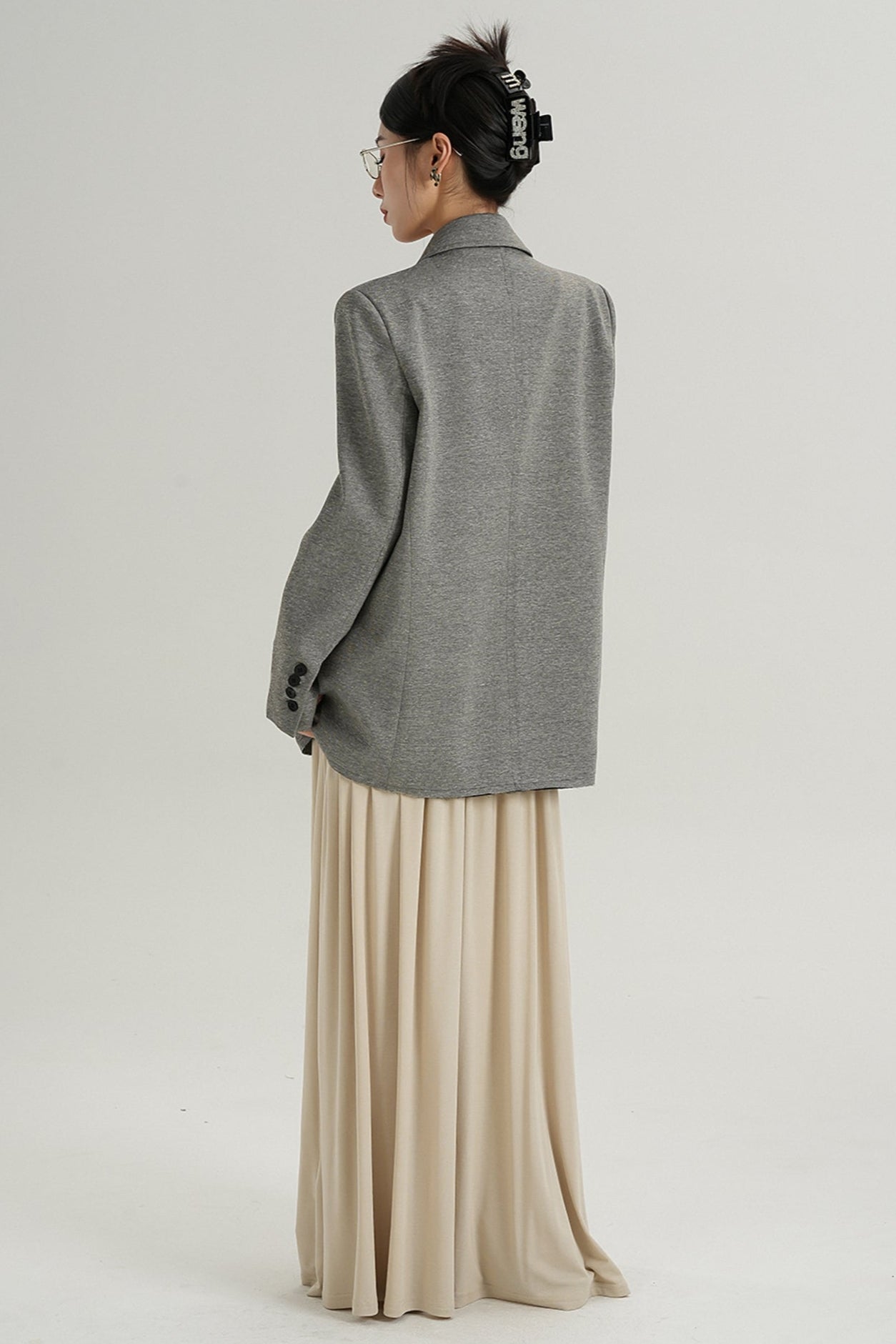 Temperament Gray Long Sleeve Blazer