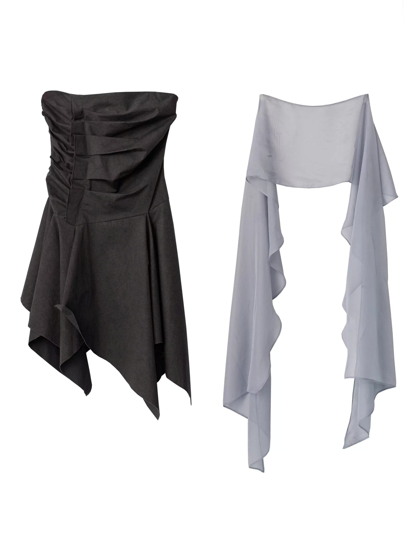 Wax-Dyed Asymmetric Hem Vintage Vest