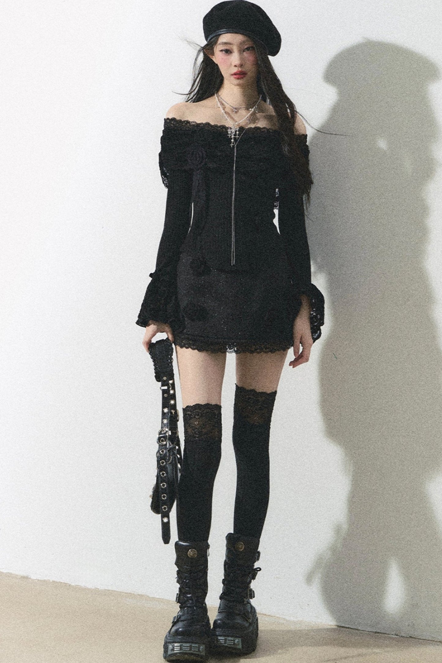 달콤하고 매운 레이스 스웨터