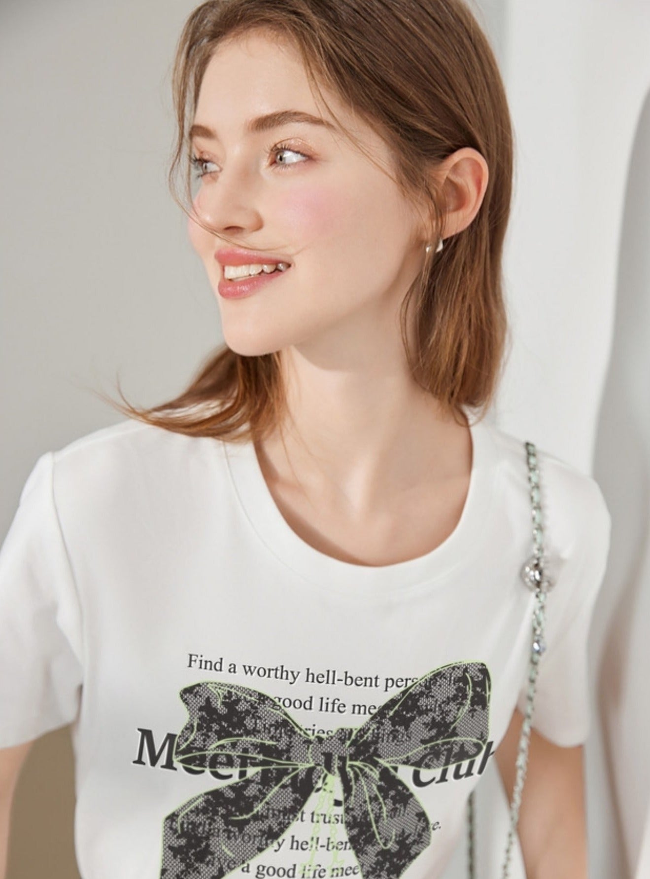 Brief Ärmel T-Shirt