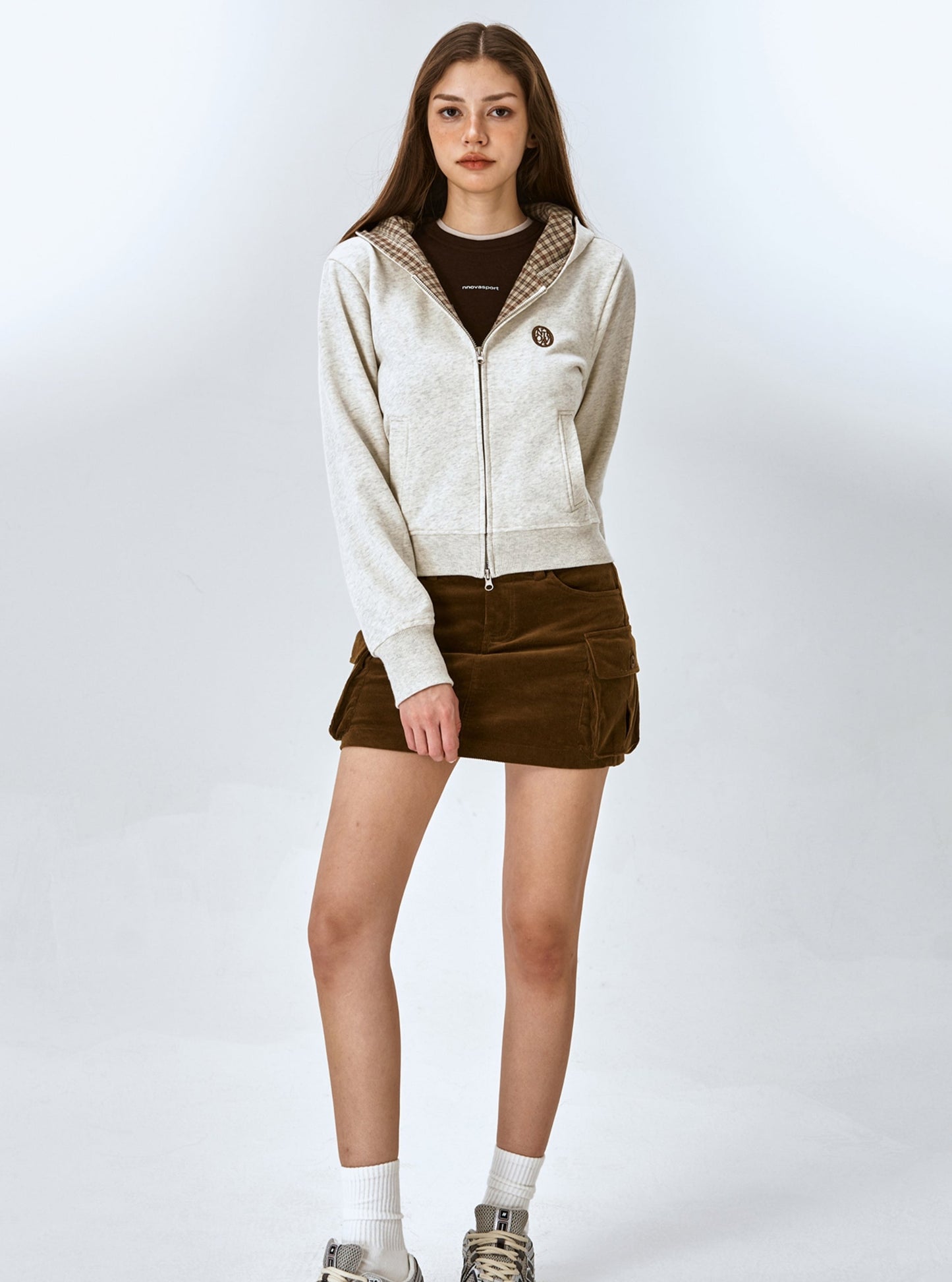 Retro Check Cropped Hooded Jacket