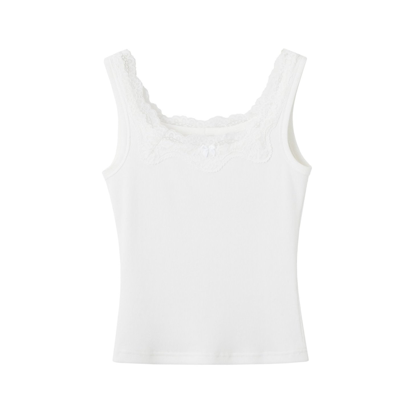 Lace Bow White Camisole
