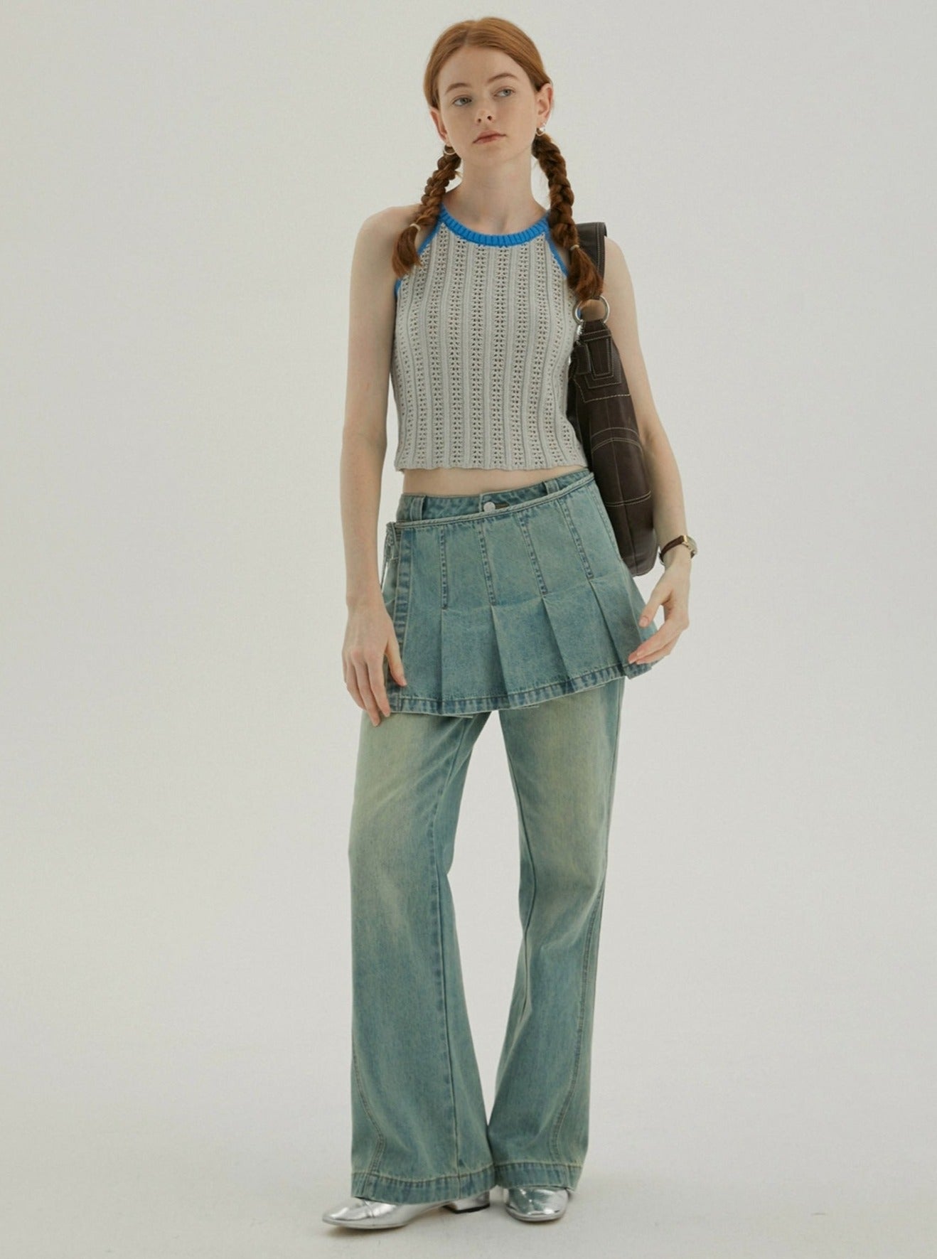 레트로 컷아웃 서스펜더 탑