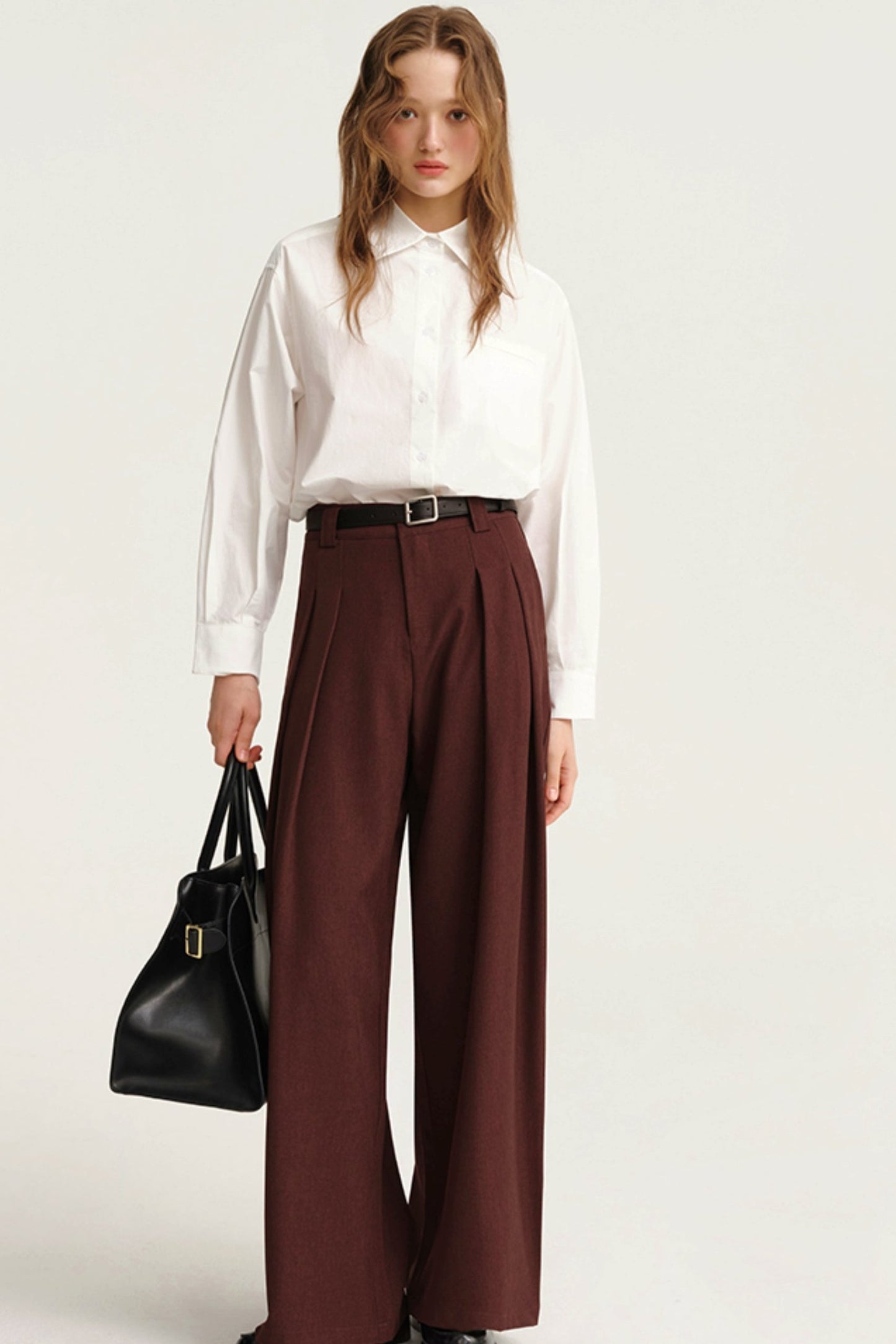 Chemise blanche en coton à manches longues