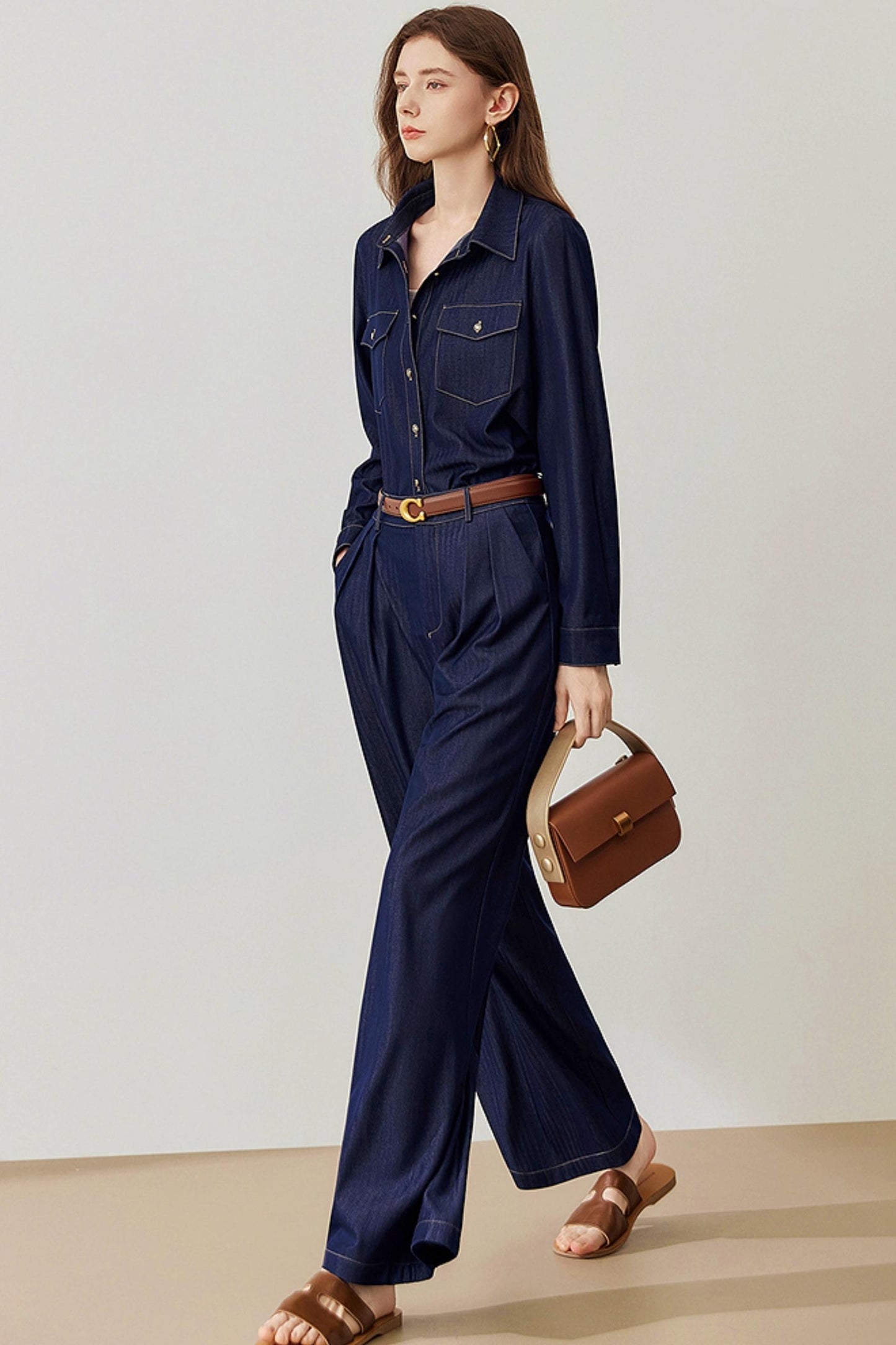 High-Waisted Slim Straight-Leg Jeans