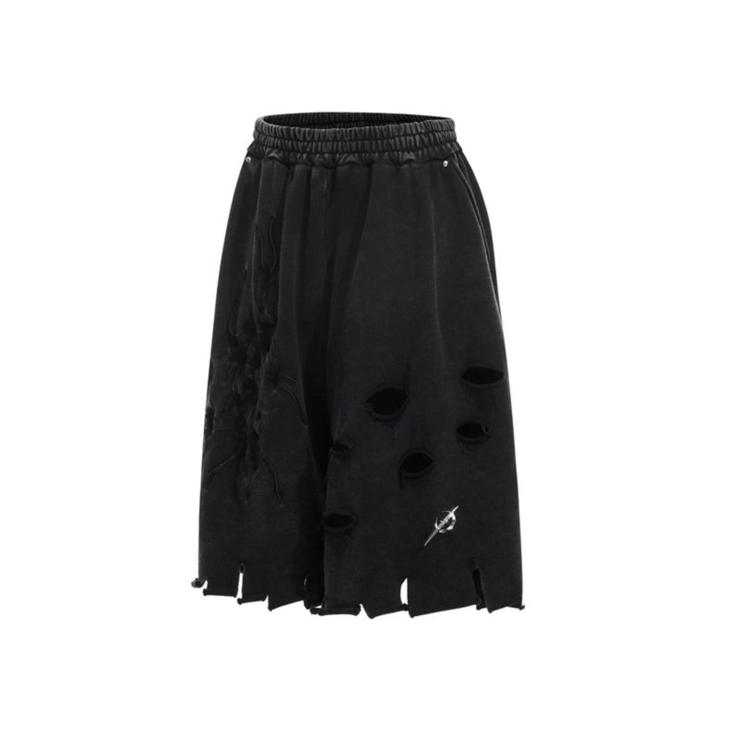 Electric Distressed Moon Shorts