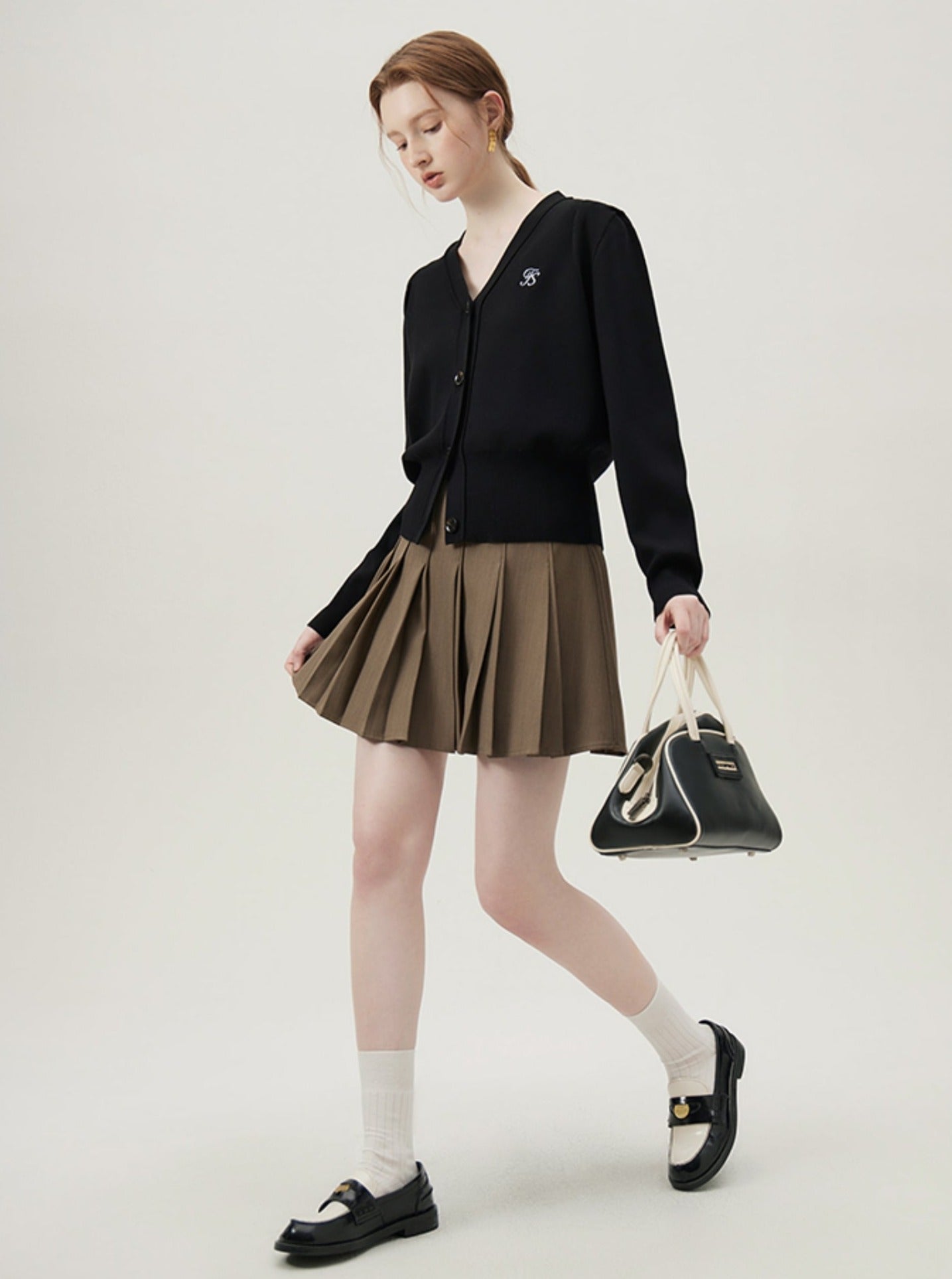 V-Neck Knit Sweater Cardigan Top