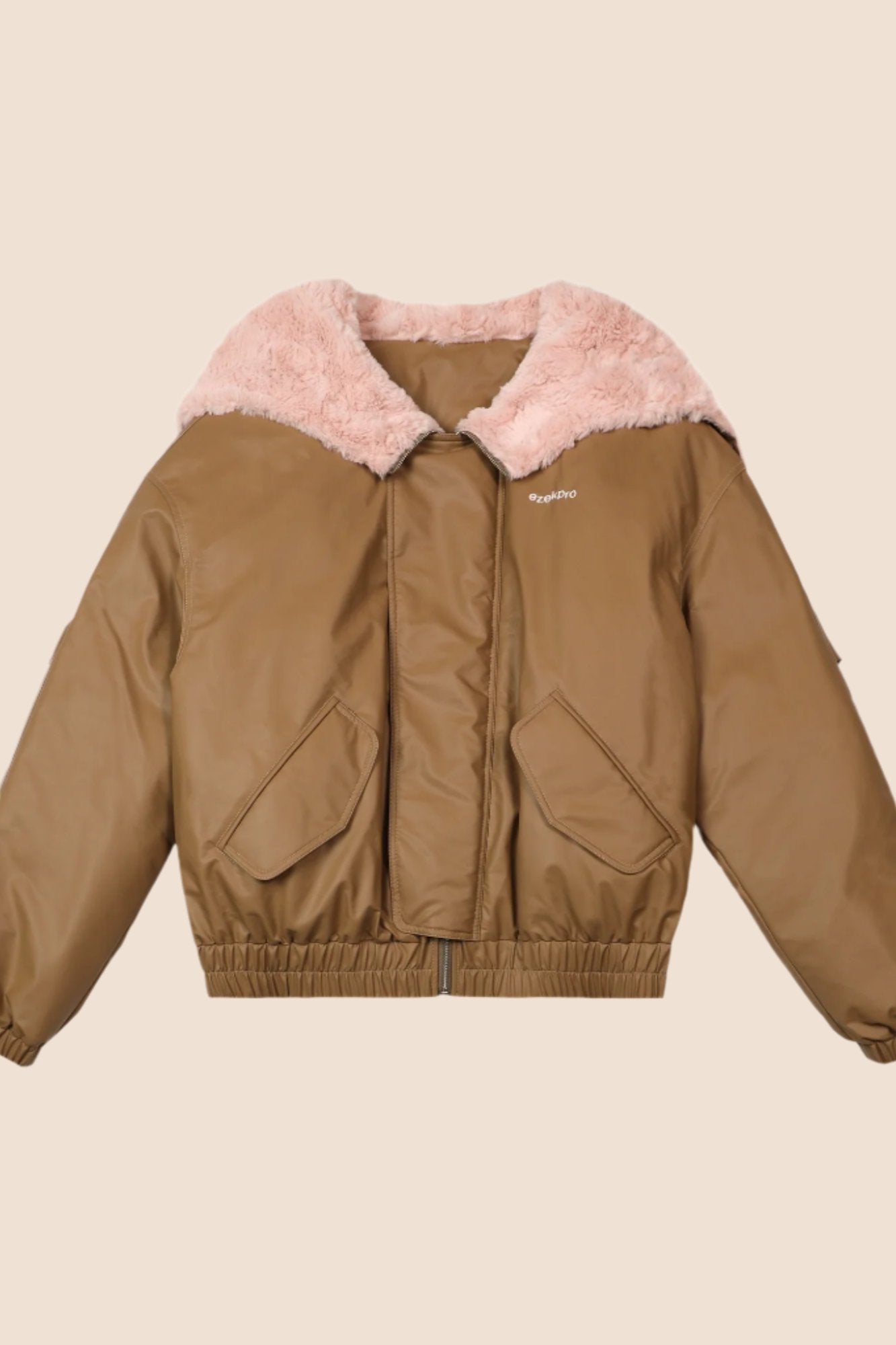 양털 스티칭 다운 자켓