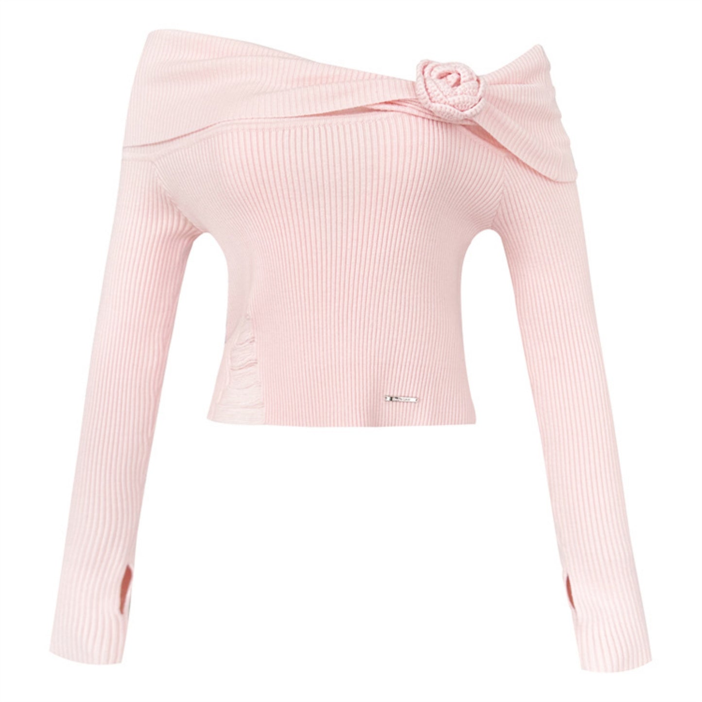 Chic Rose Knit Sweater
