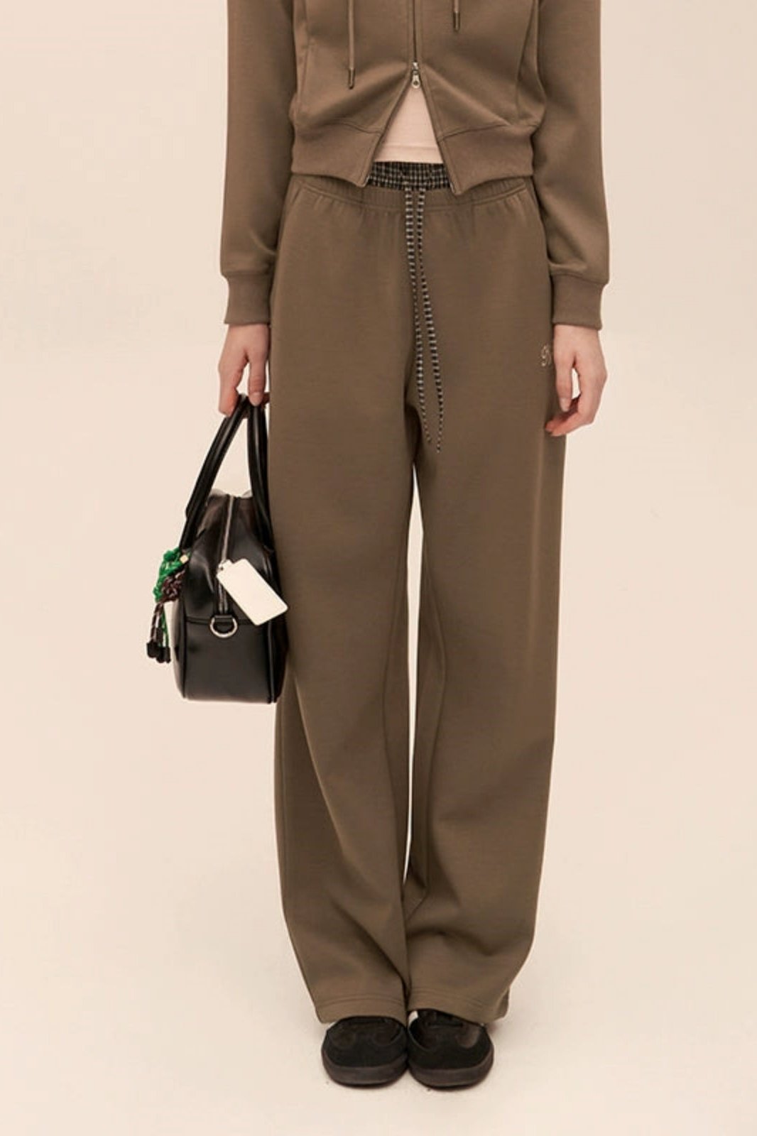 Versatile Contrast Embroidery Zipper Set-UP