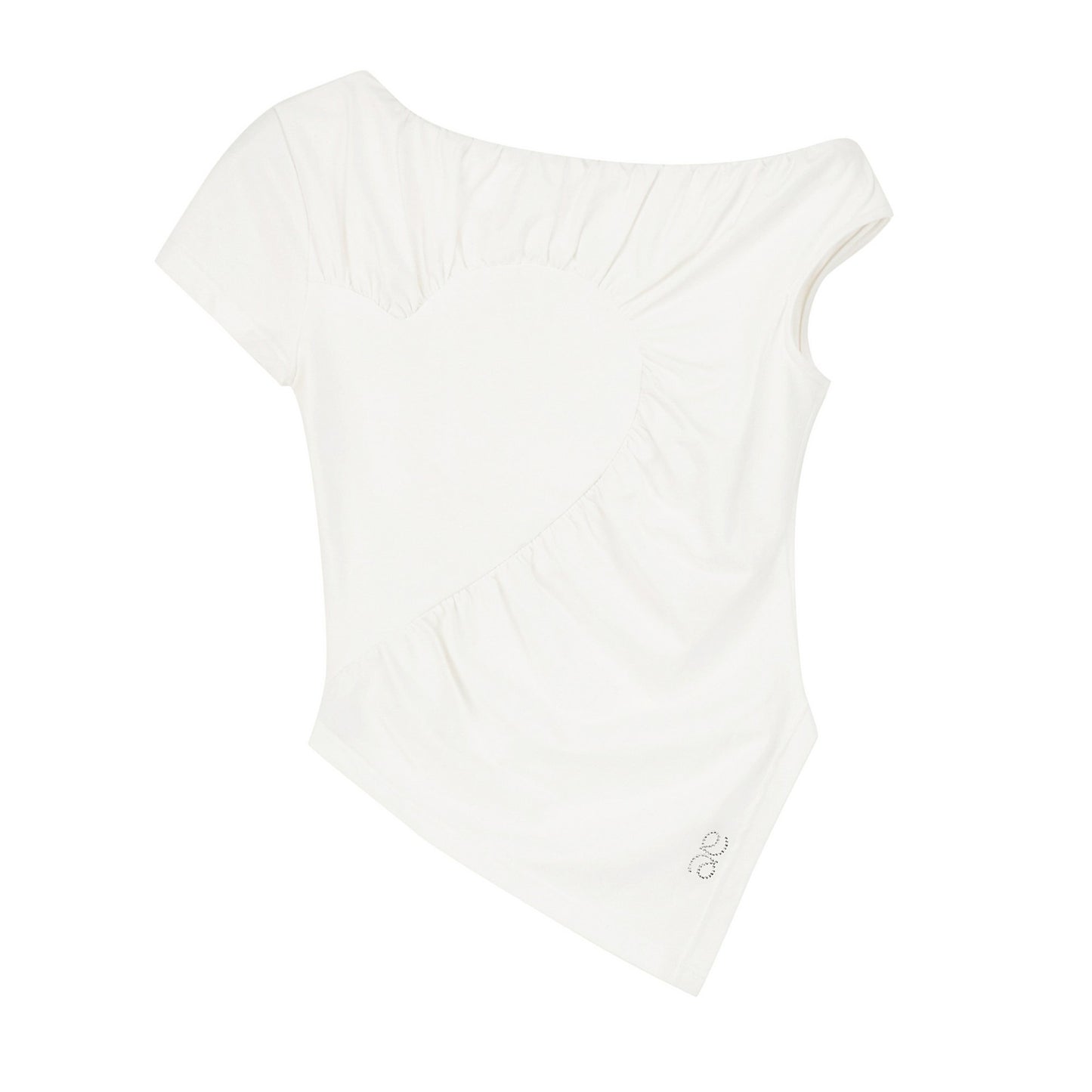 Diagonal Shoulder Waist T-Shirt