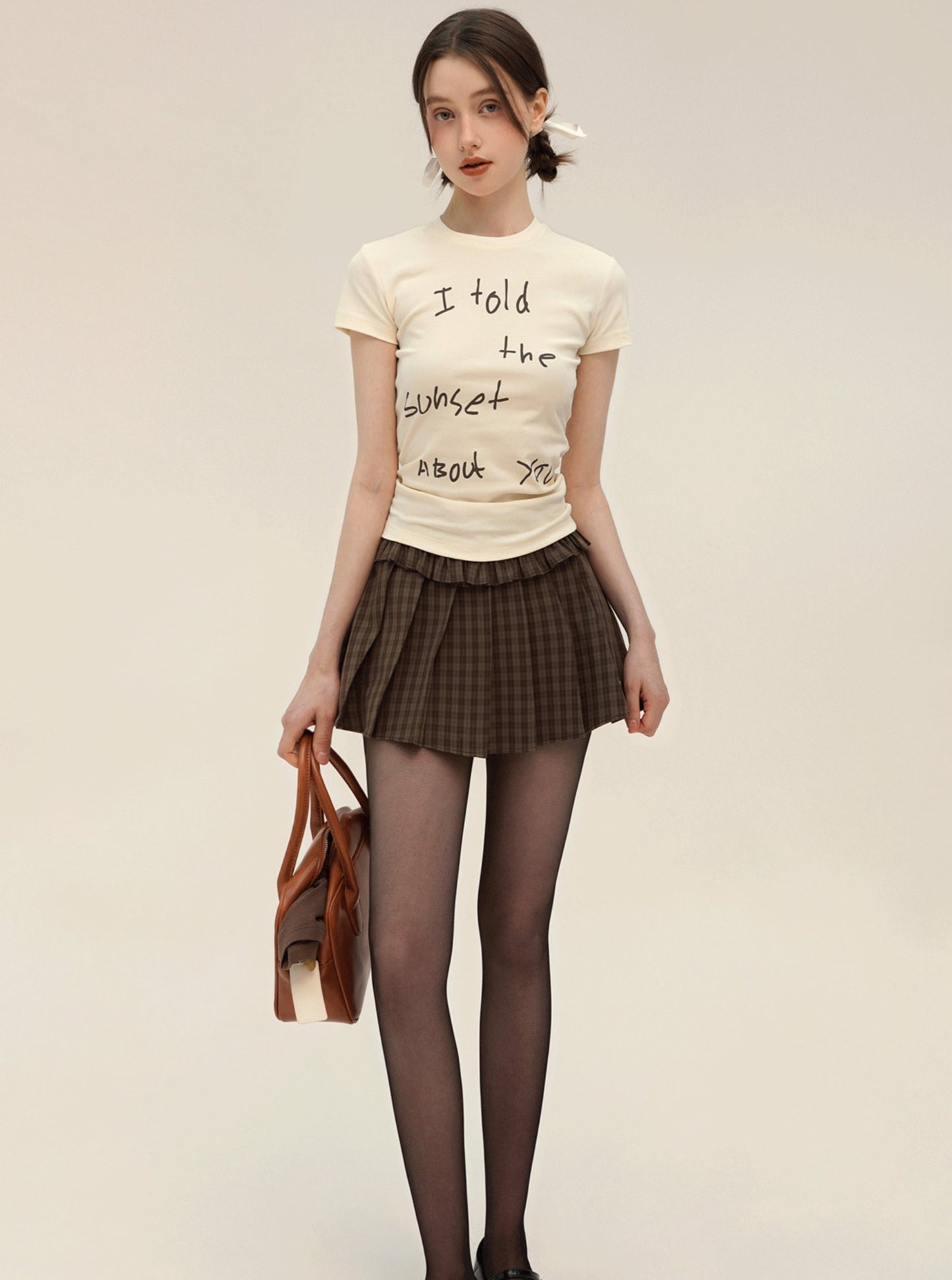 American Retro Letter Print T-Shirt Set-Up