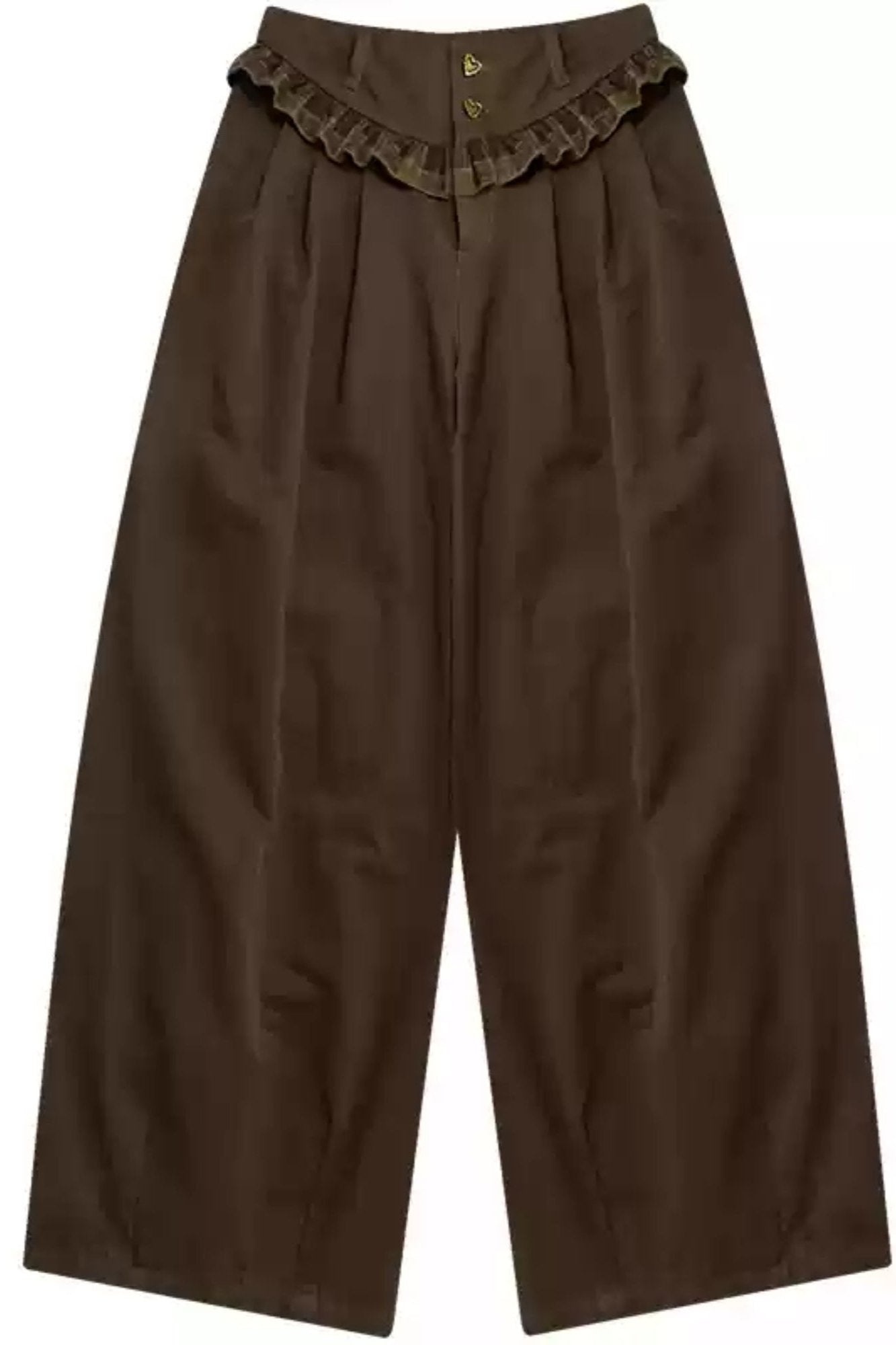 Pantalons larges taille haute avec dentelle