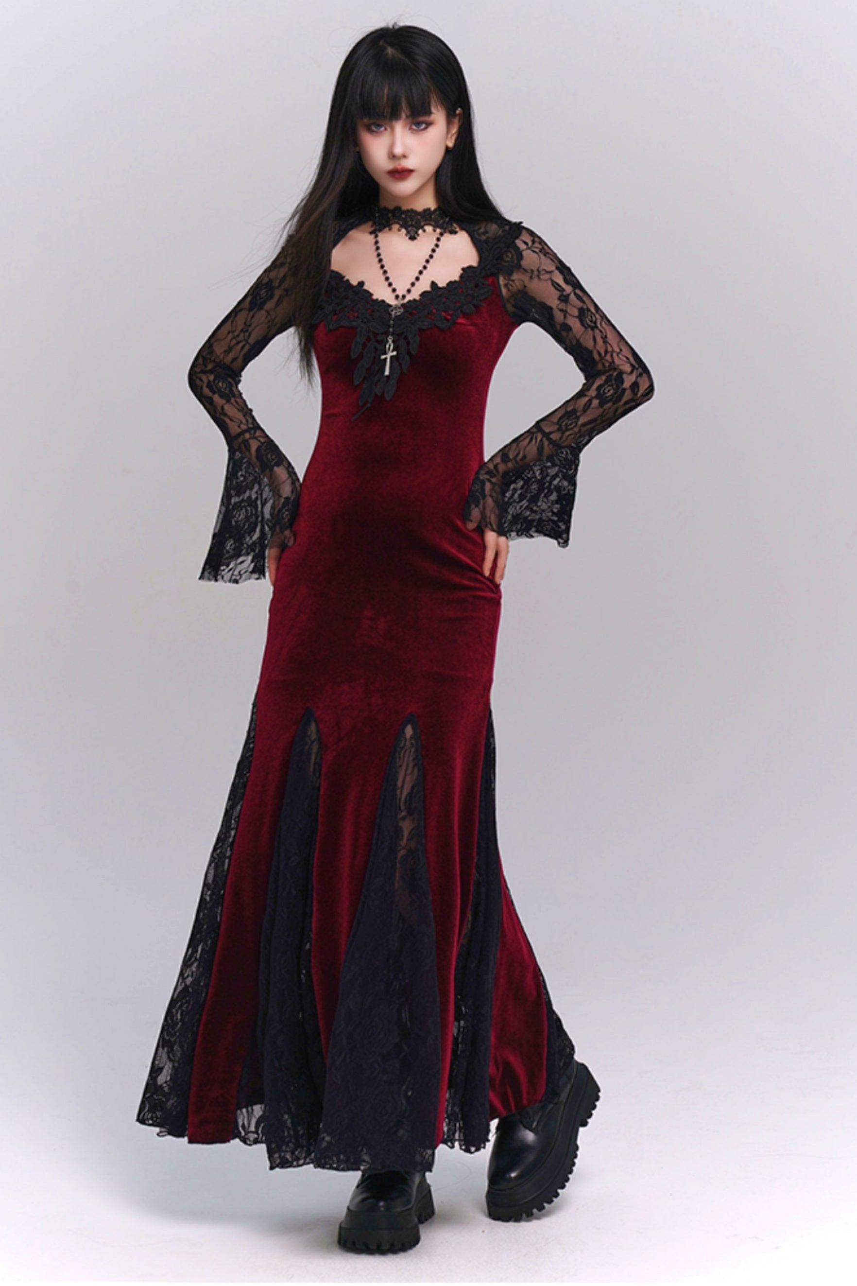 Ghost Girl Velvet Halloween Dress UrbanSheek Ghost Girl Velvet Halloween Dress UrbanSheek