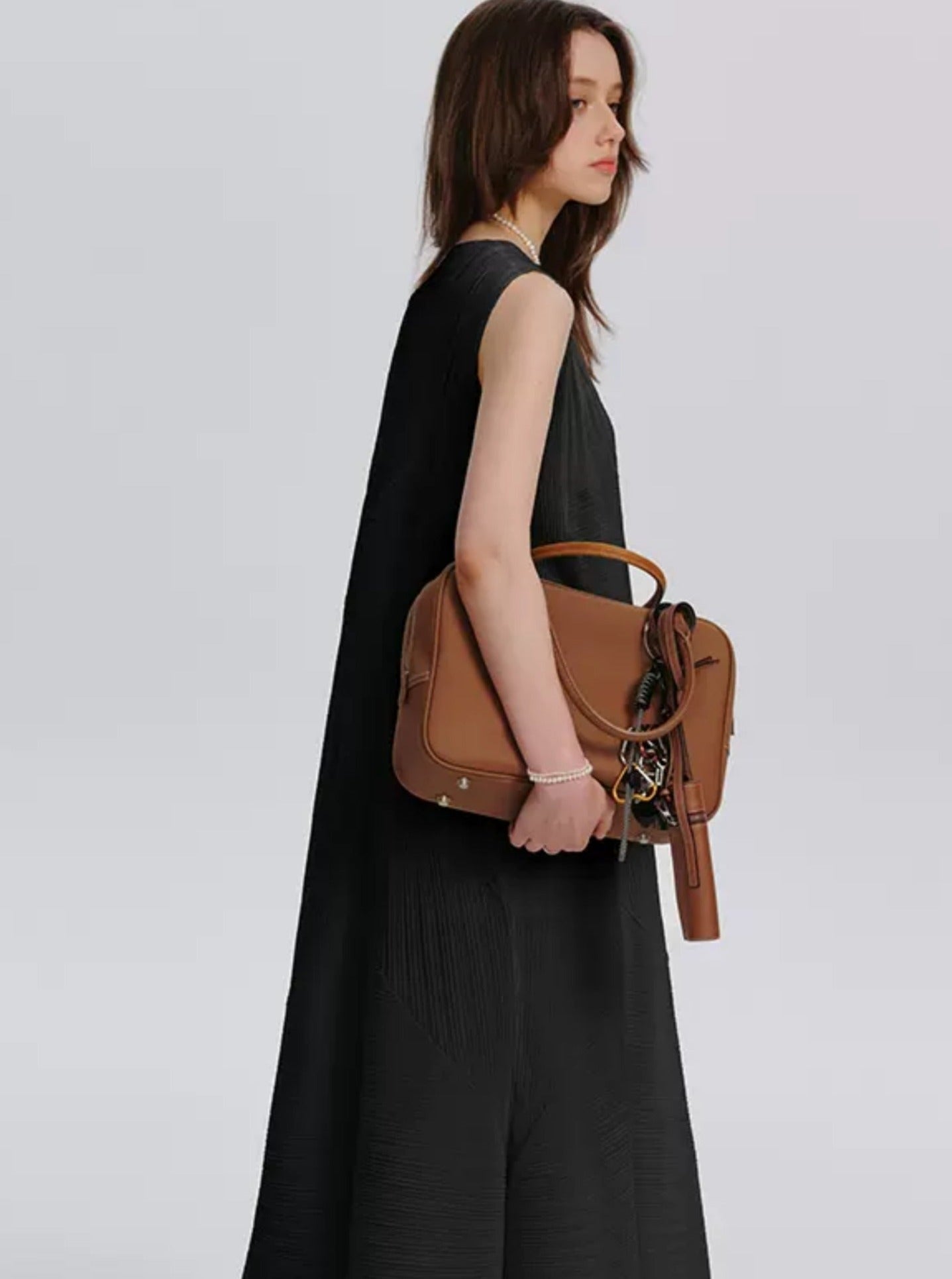 Sleeveless Textured Midi Vest Dress