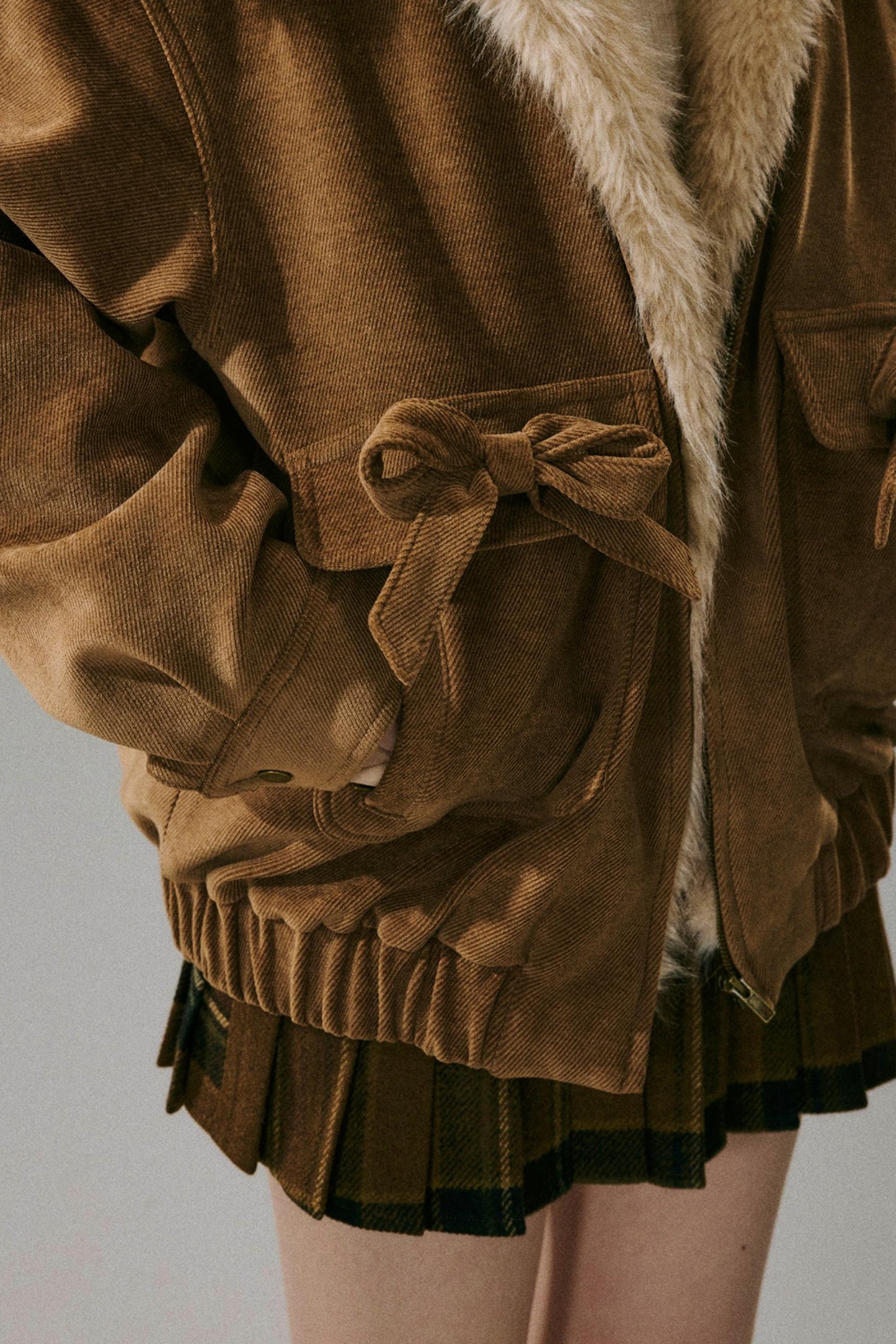 Chenille-Fellkragenjacke