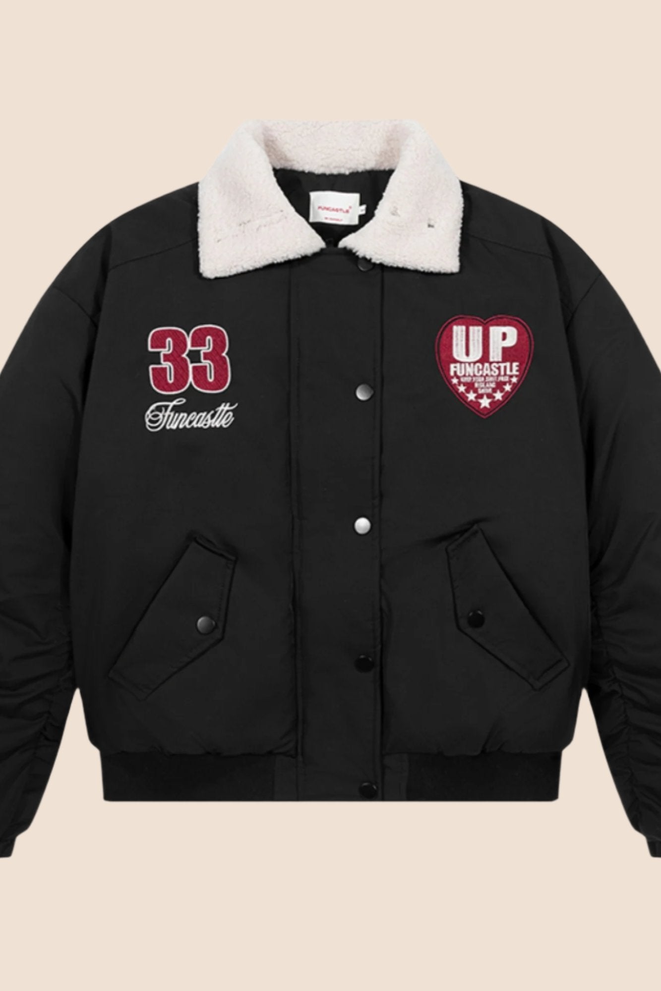 레트로 램스울 라펠 코튼 자켓