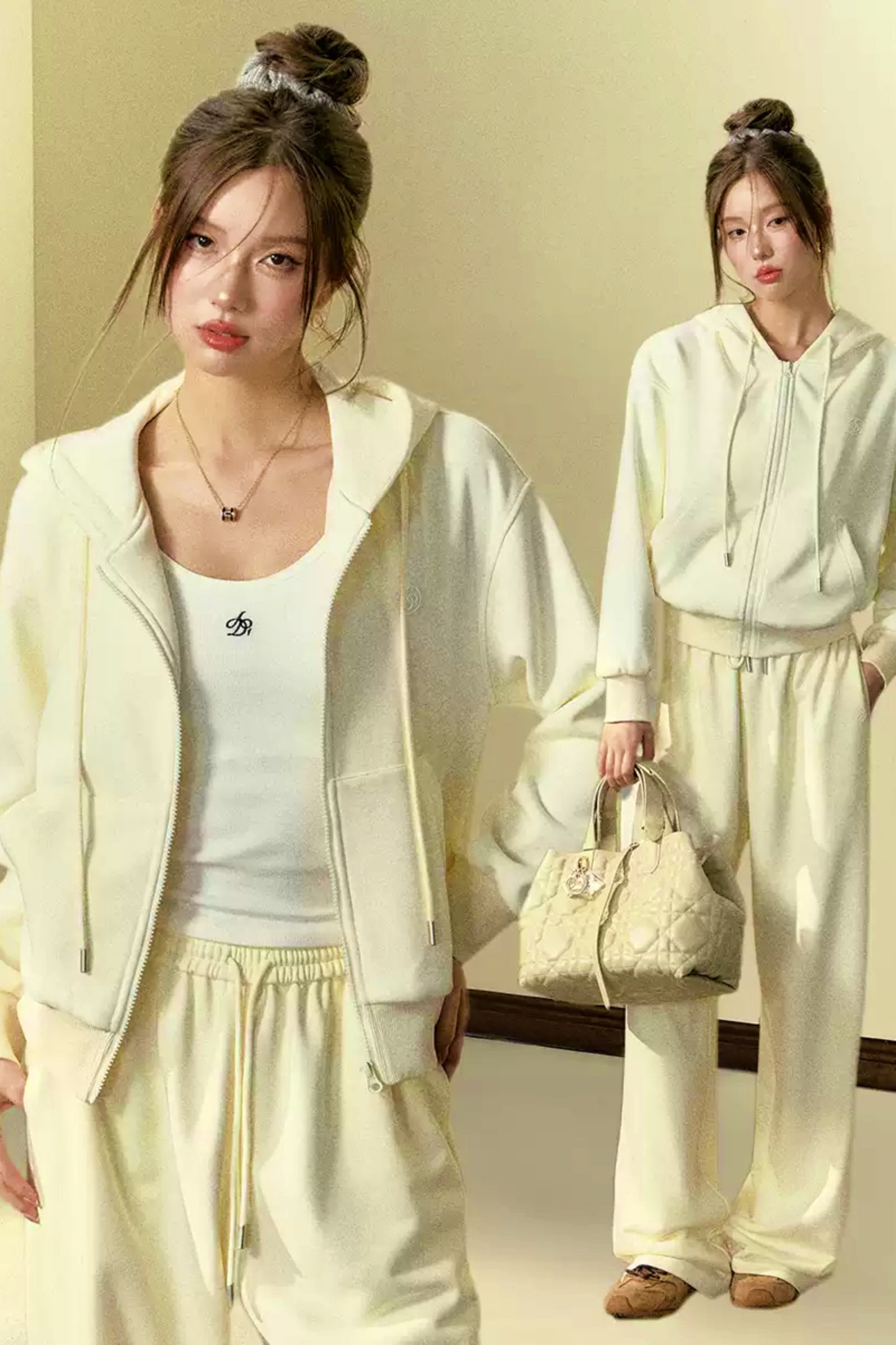 Veste à capuche cropped d'automne