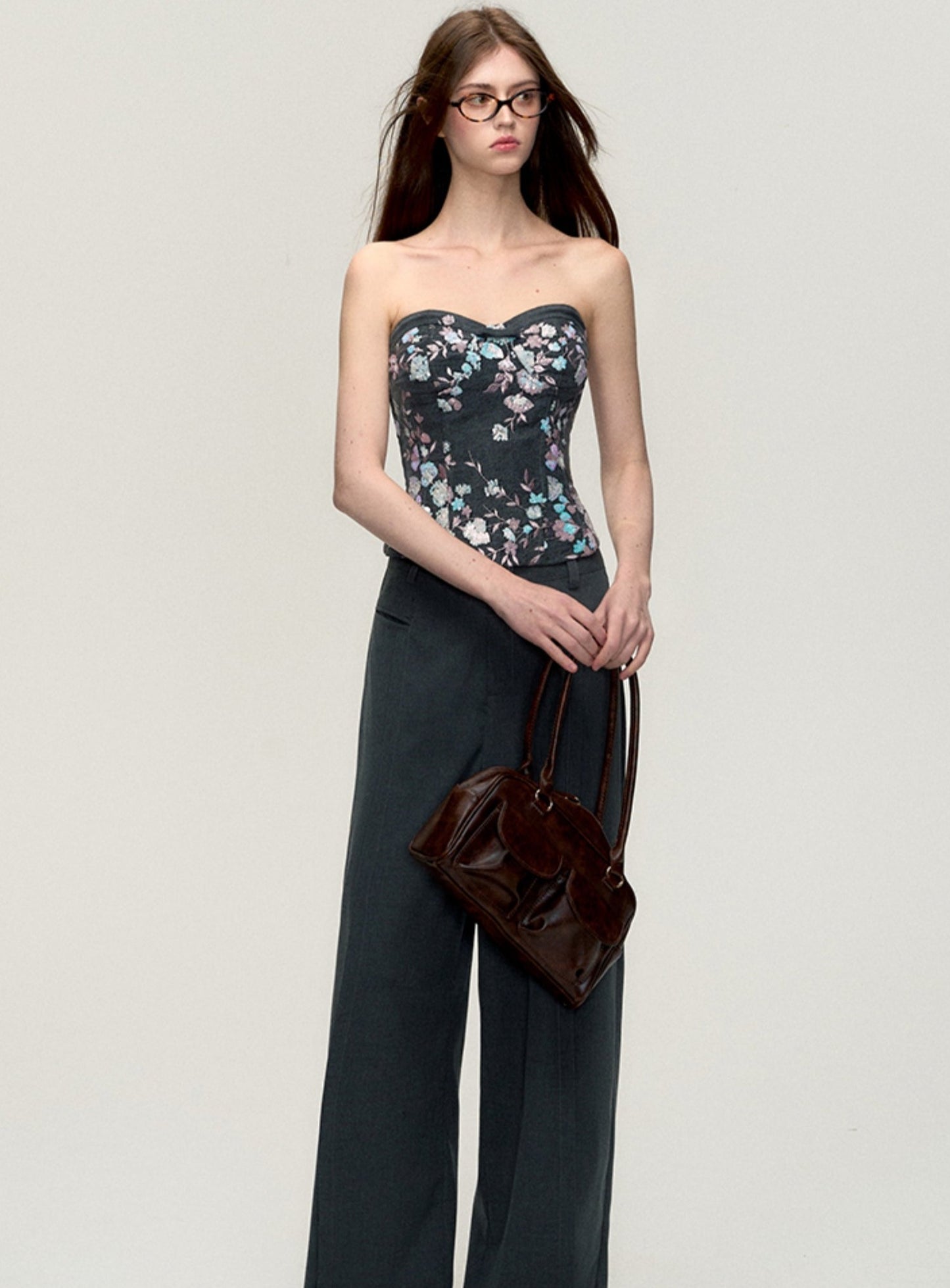 Pantalons de costume décontractés gris polyvalents