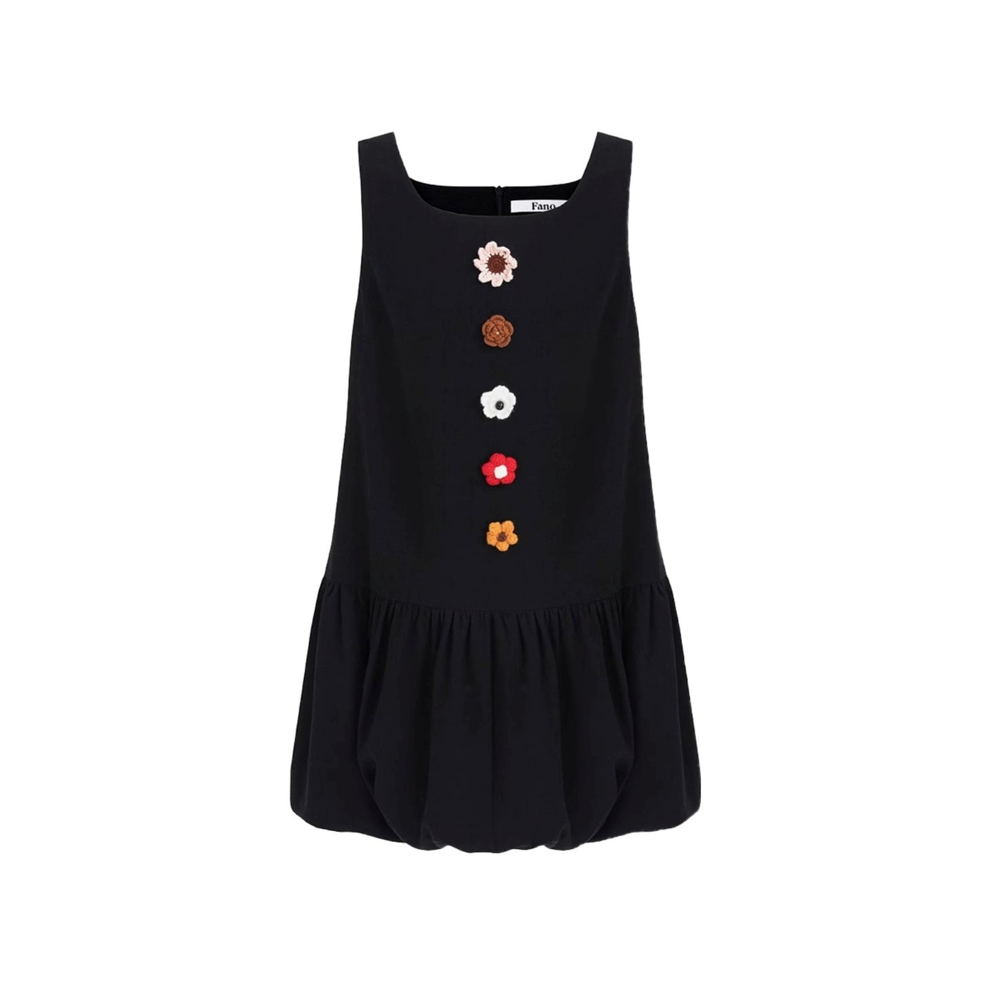 Breathable Linen Crochet Flower Dress