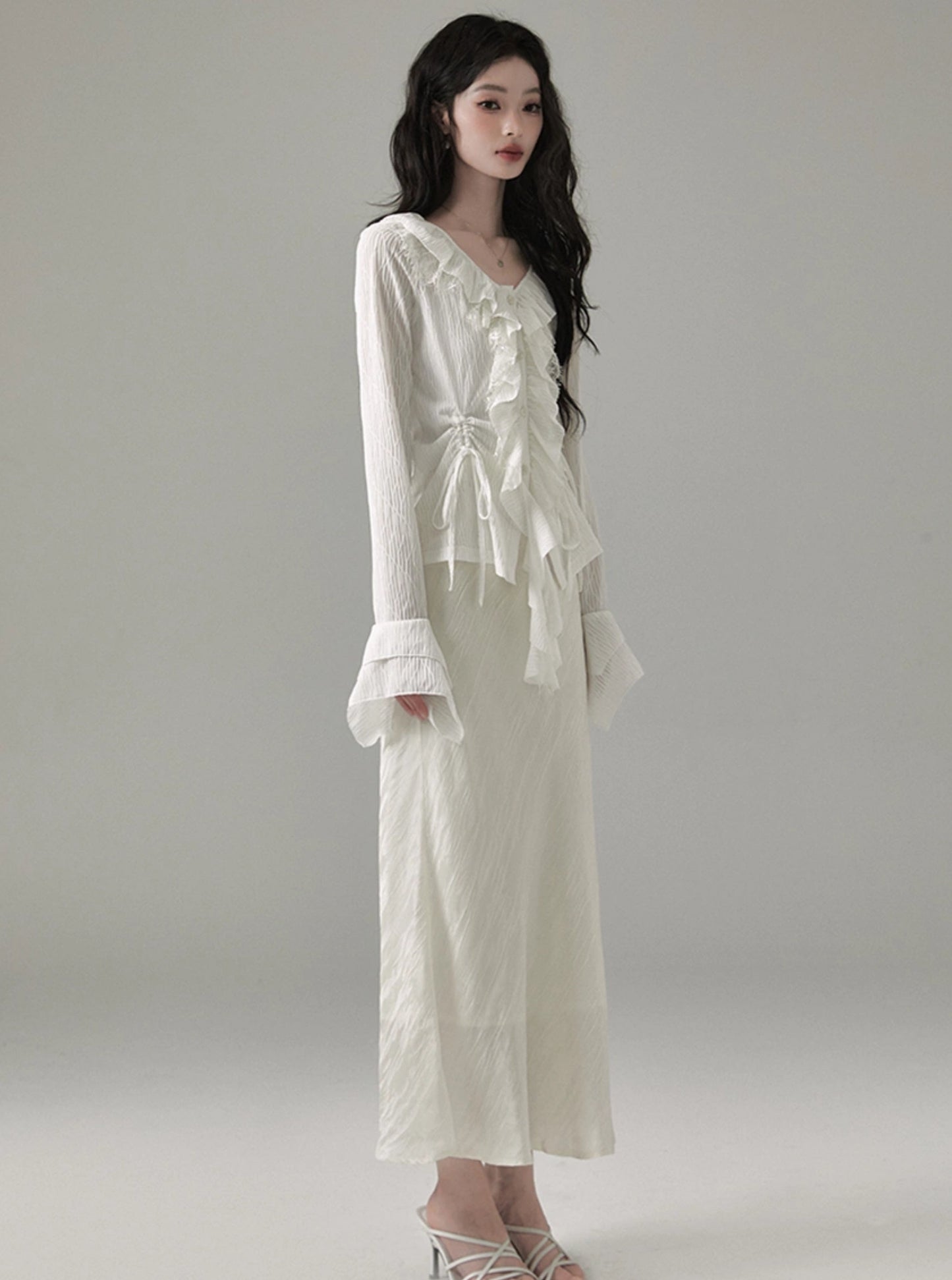 Französische Retro Rüschenausschnitt Schicke Tops