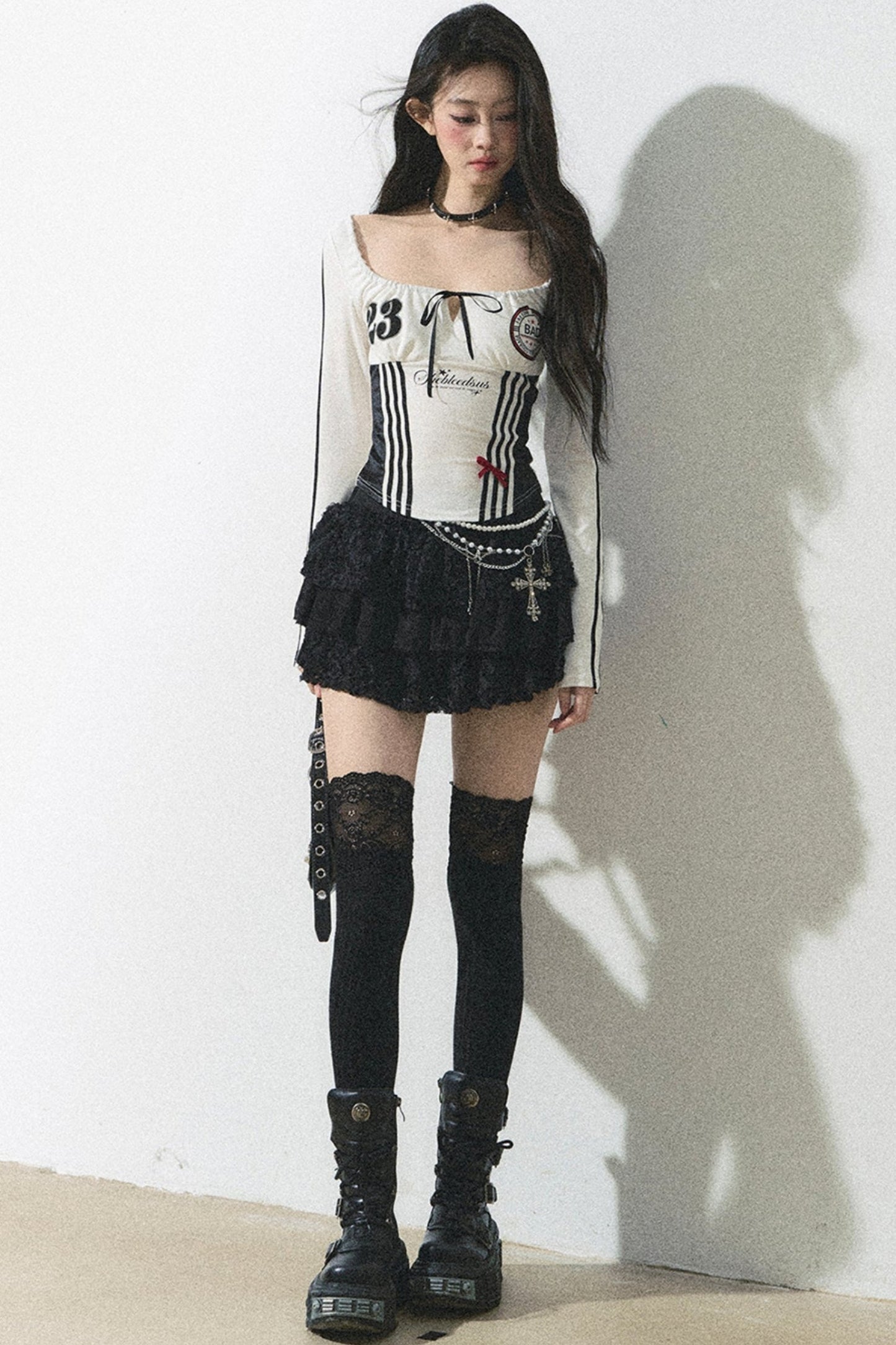 아메리칸 스타일 긴팔 티셔츠