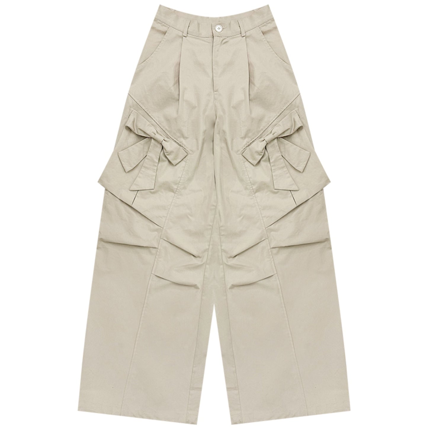 Khaki Wide-Leg Pants