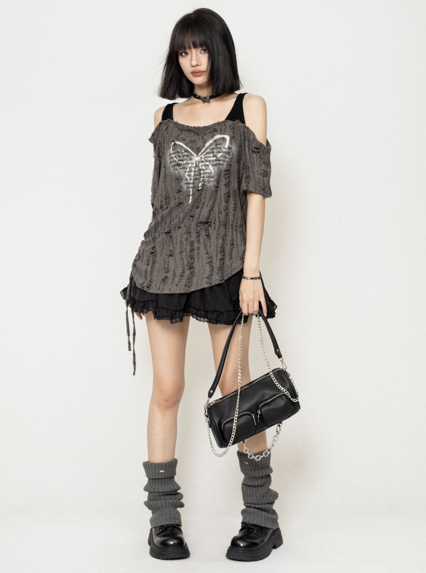 Distressed Sleeveless Strap Top
