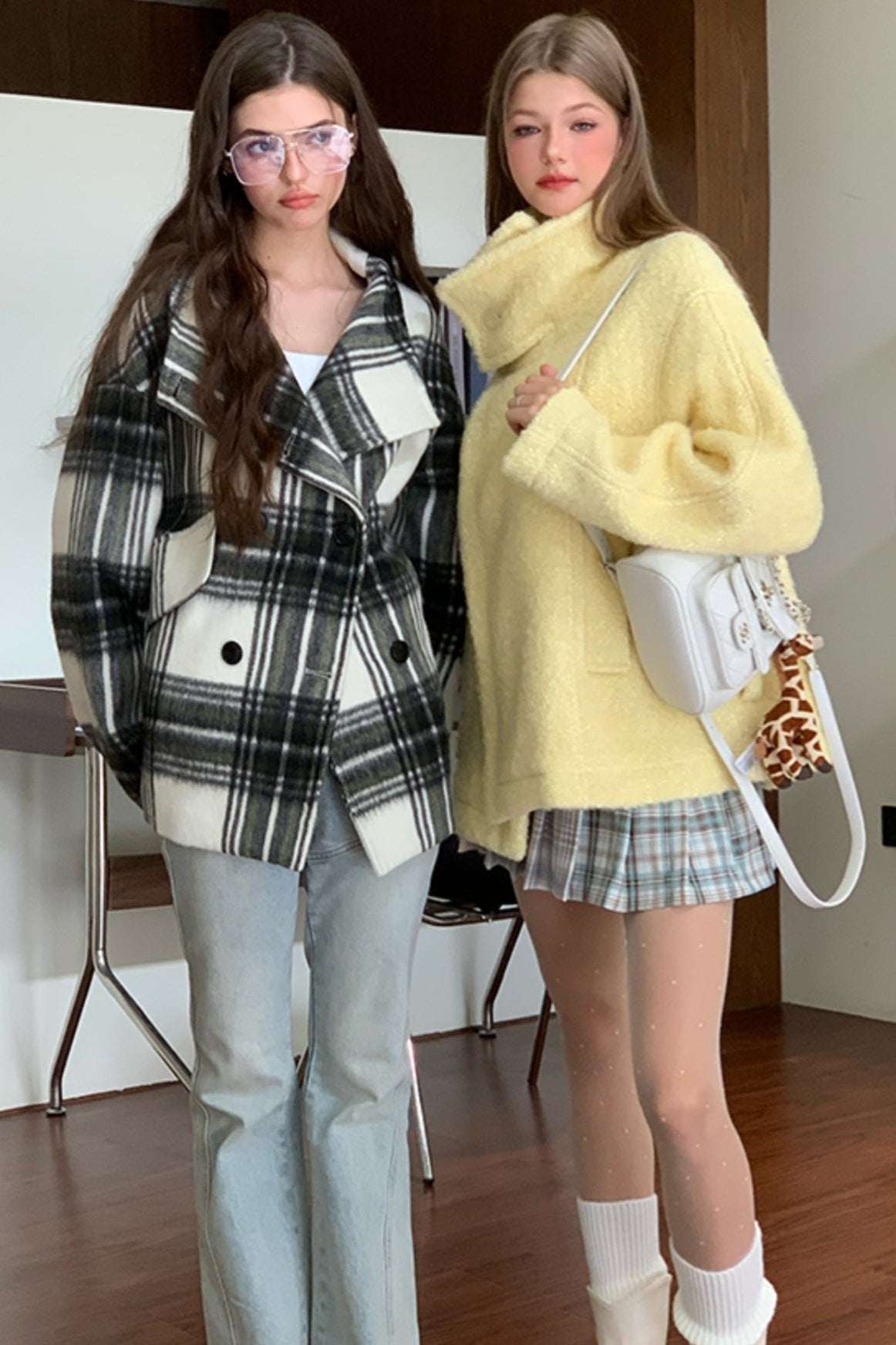 허니 파우 트위드 울 재킷