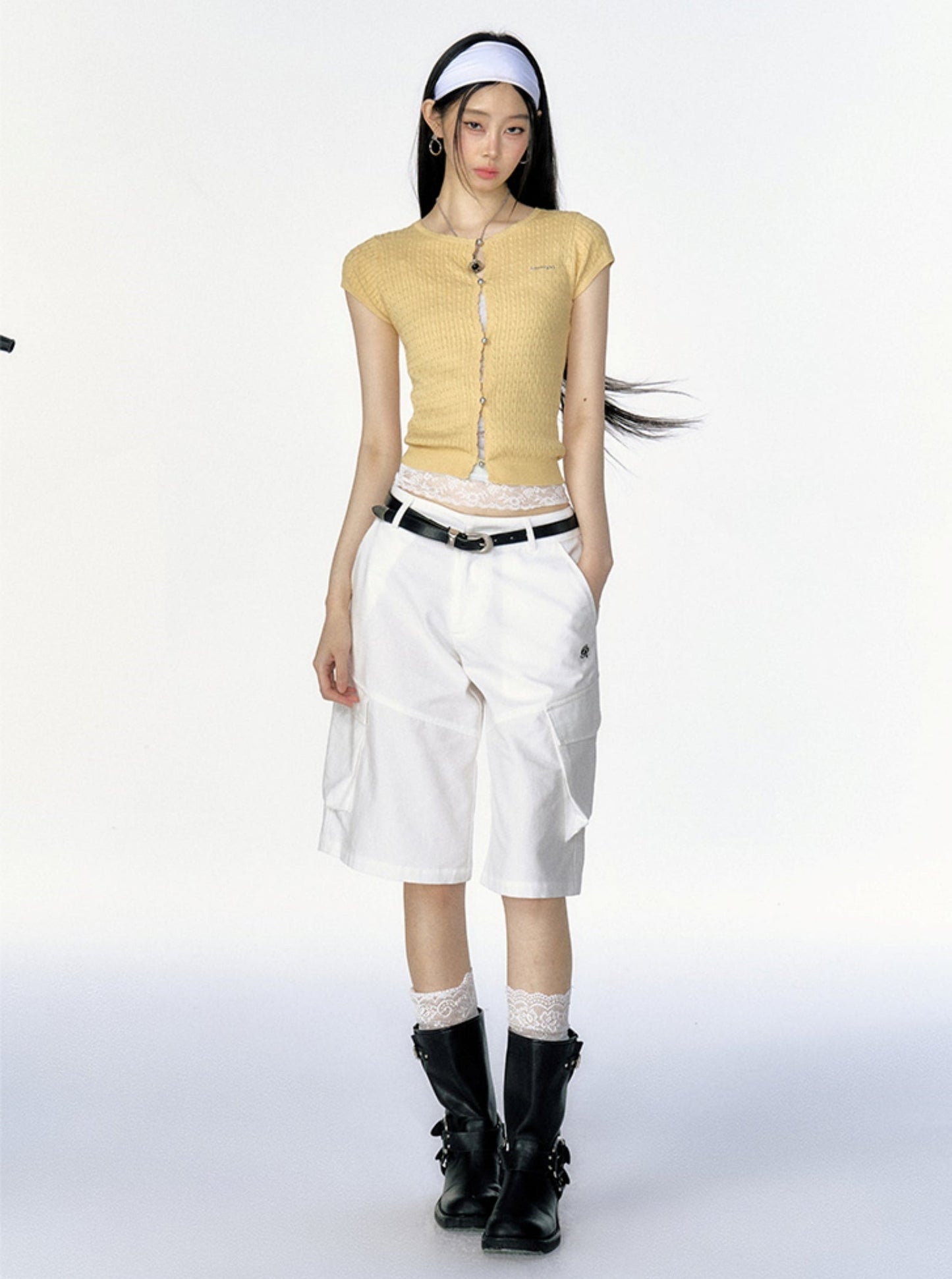 Twist Knit Slim Cardigan Top