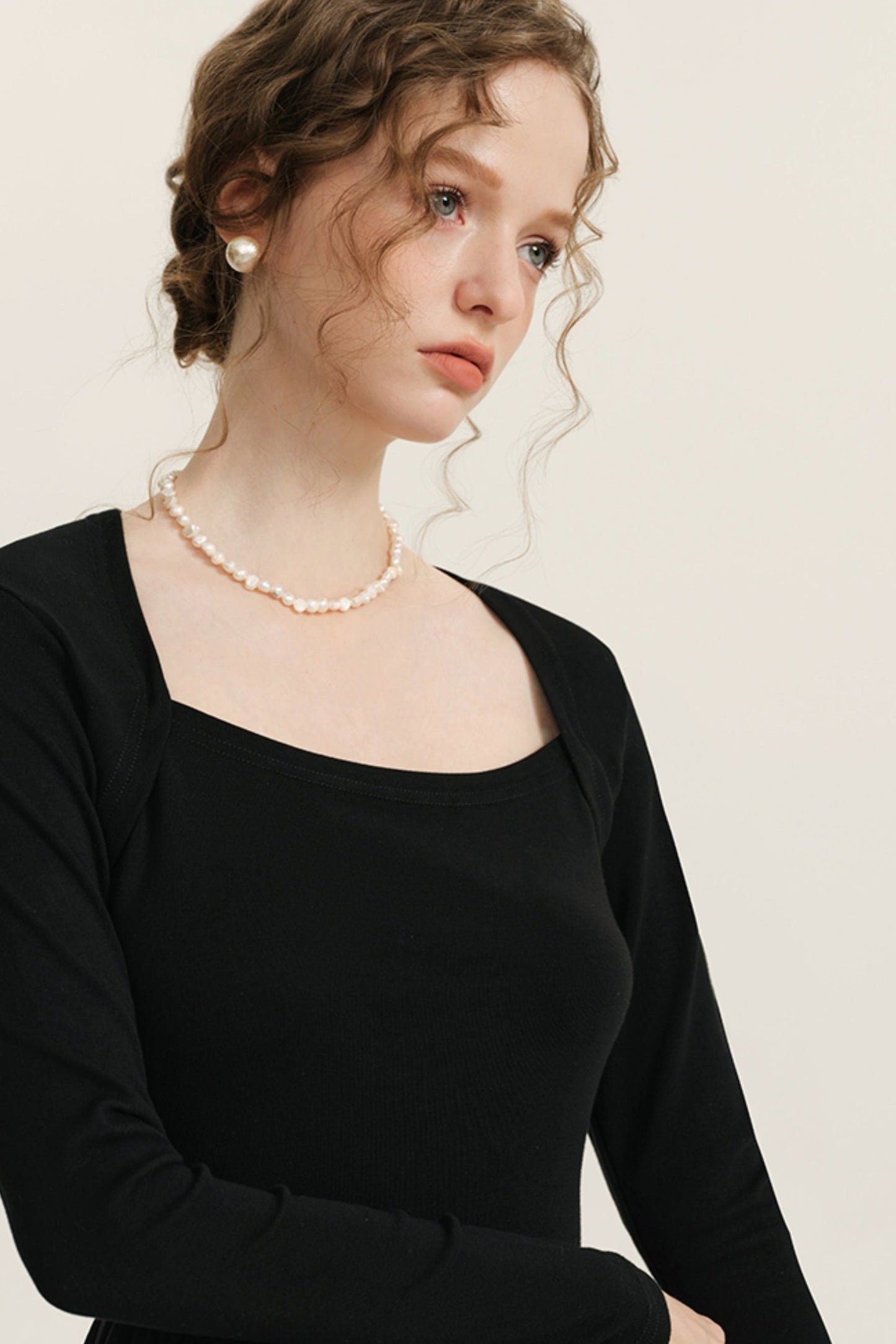 Robe en tricot de style Hepburn français