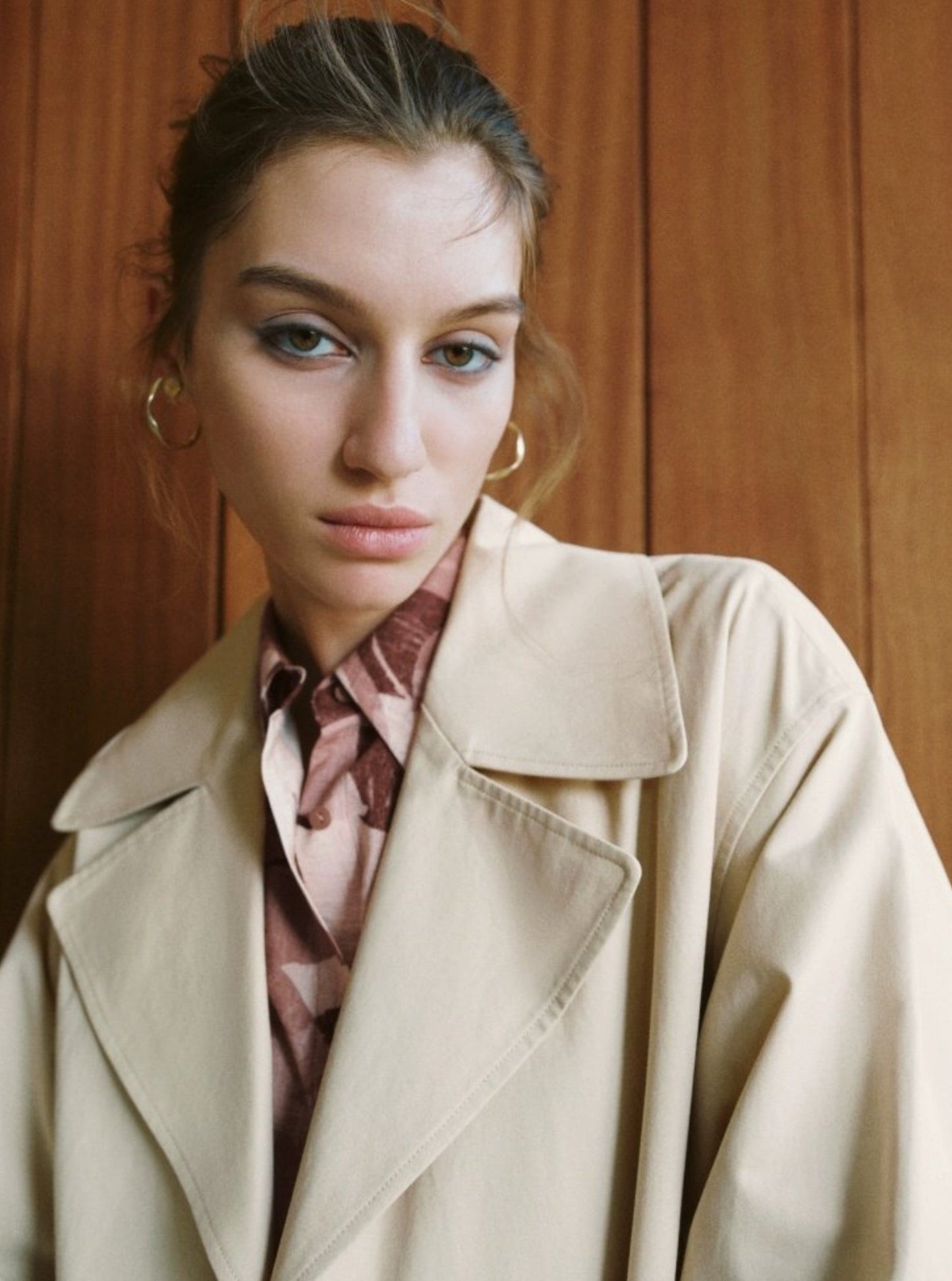 Long Loose Texture Trench Coat