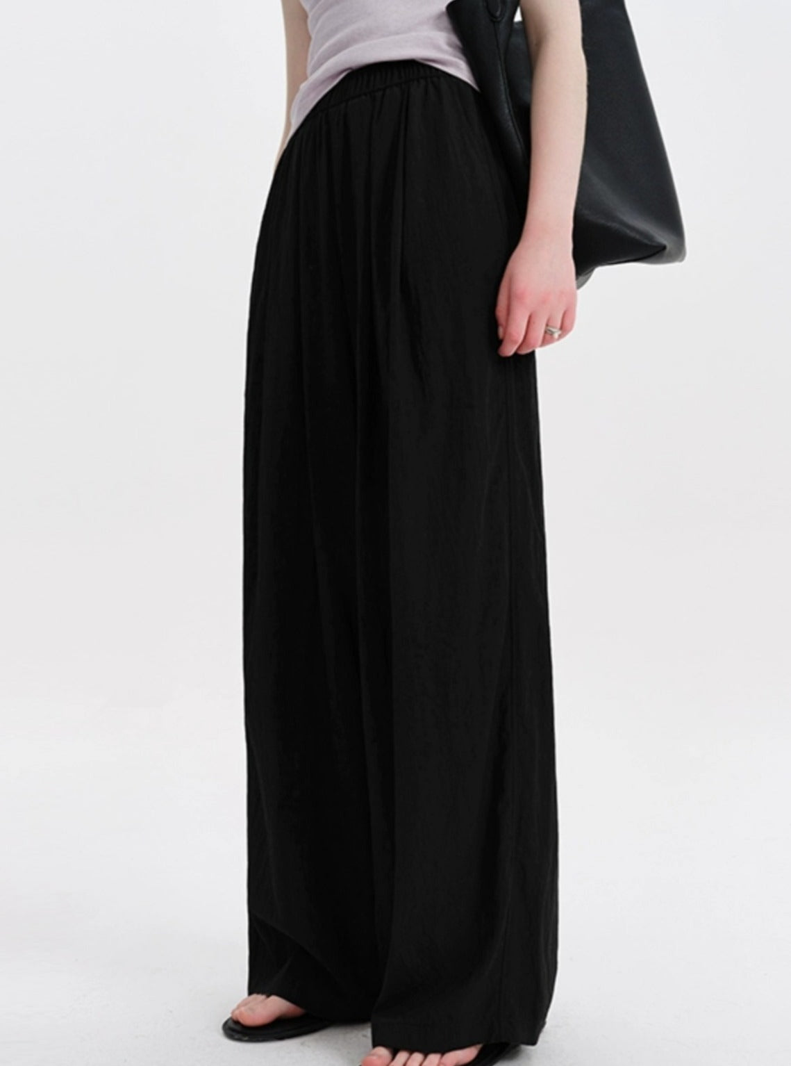 Slouchy Purple Casual Wide-leg Pants